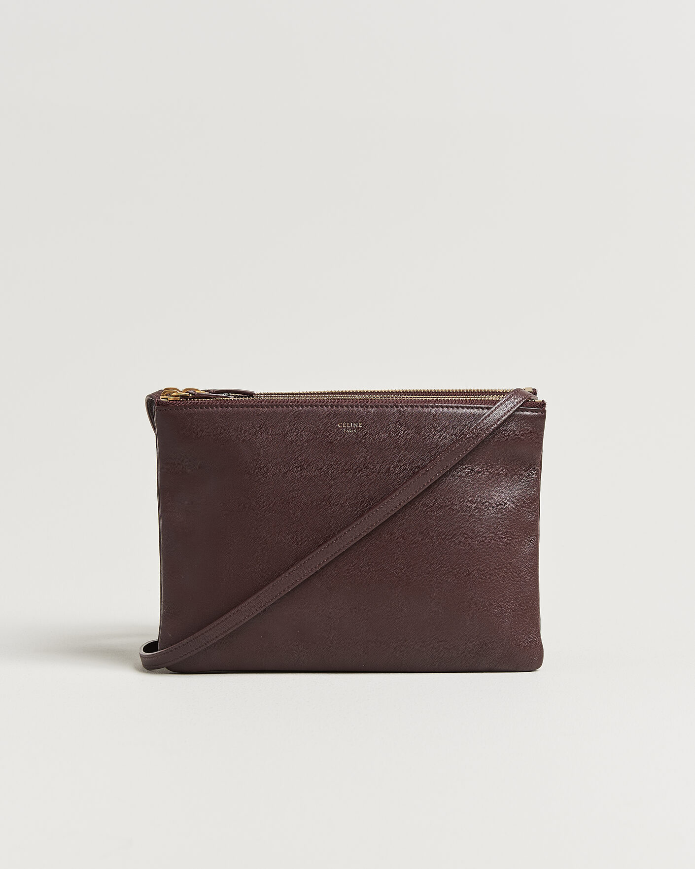 Uomini | Pre-Owned & Vintage Bags | Celine Pre-Owned | Trio Bag Medium Leather Burgundy