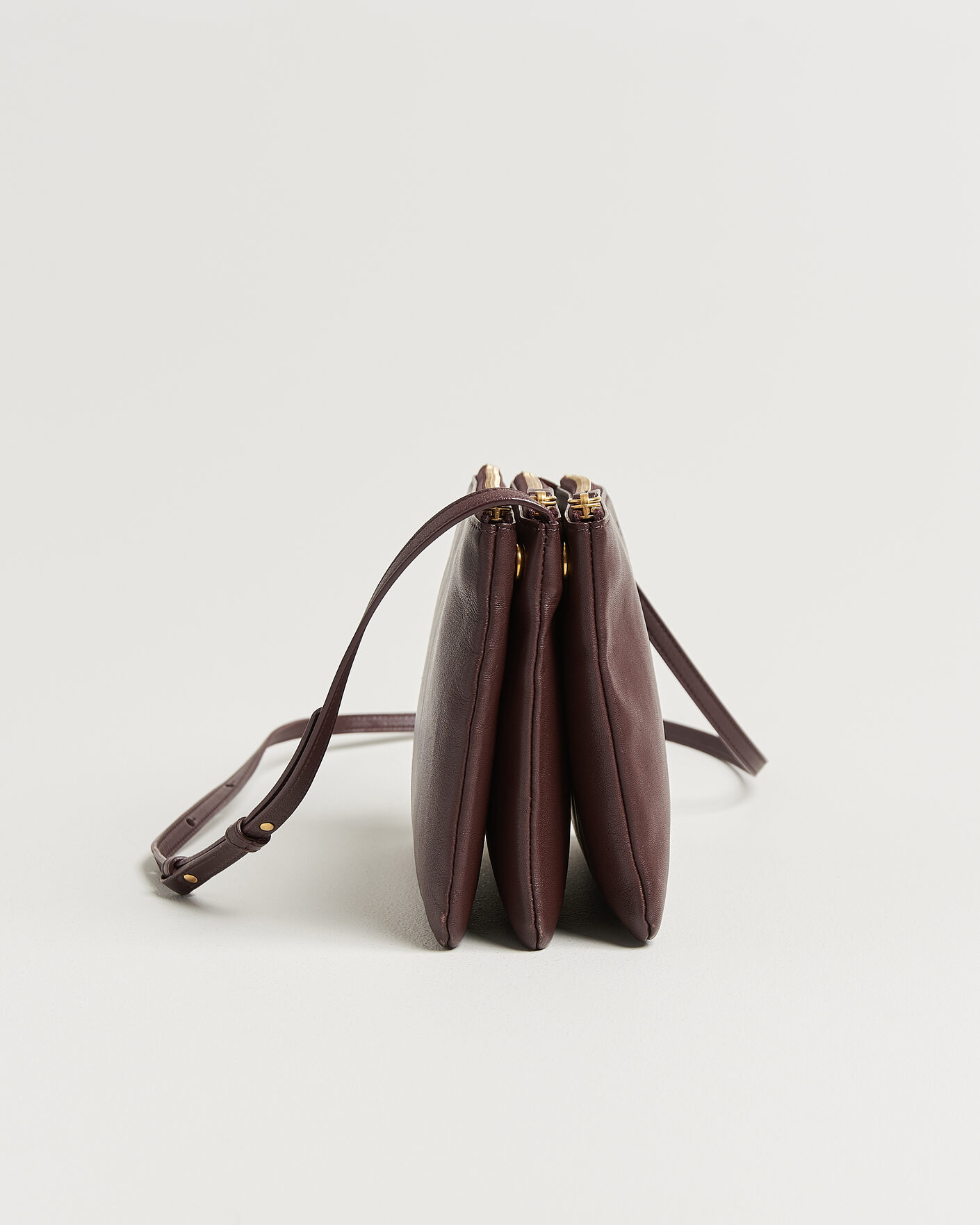 Uomini | Pre-Owned & Vintage Bags | Celine Pre-Owned | Trio Bag Medium Leather Burgundy