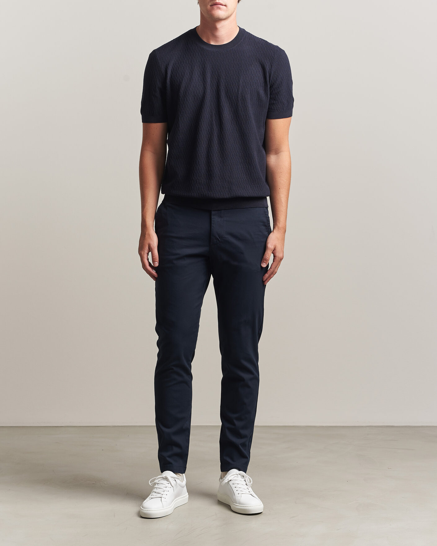 Uomini | Pantaloni | BOSS BLACK | Kaiton Structured Chinos Dark Blue