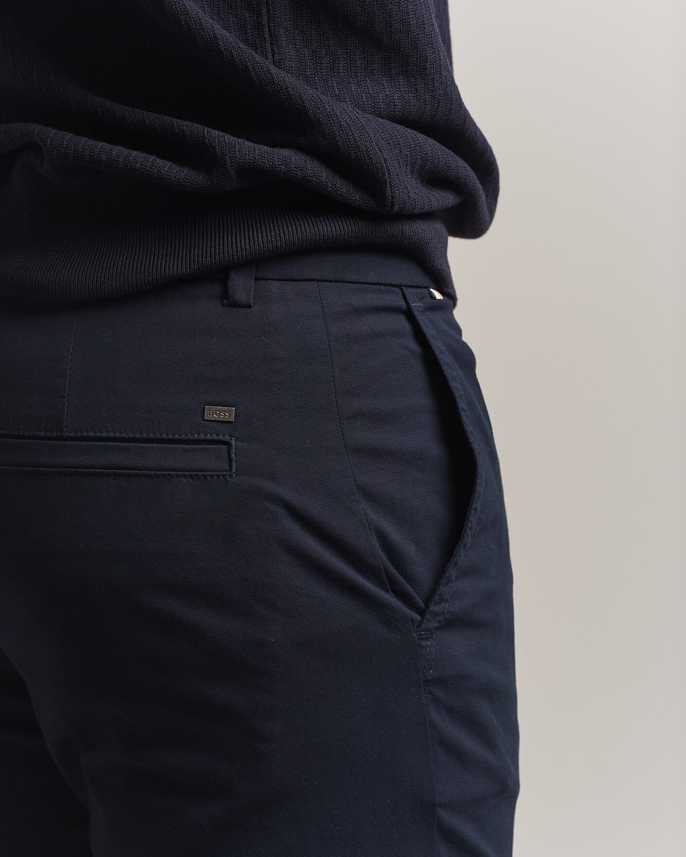 Uomini | Pantaloni | BOSS BLACK | Kaiton Structured Chinos Dark Blue
