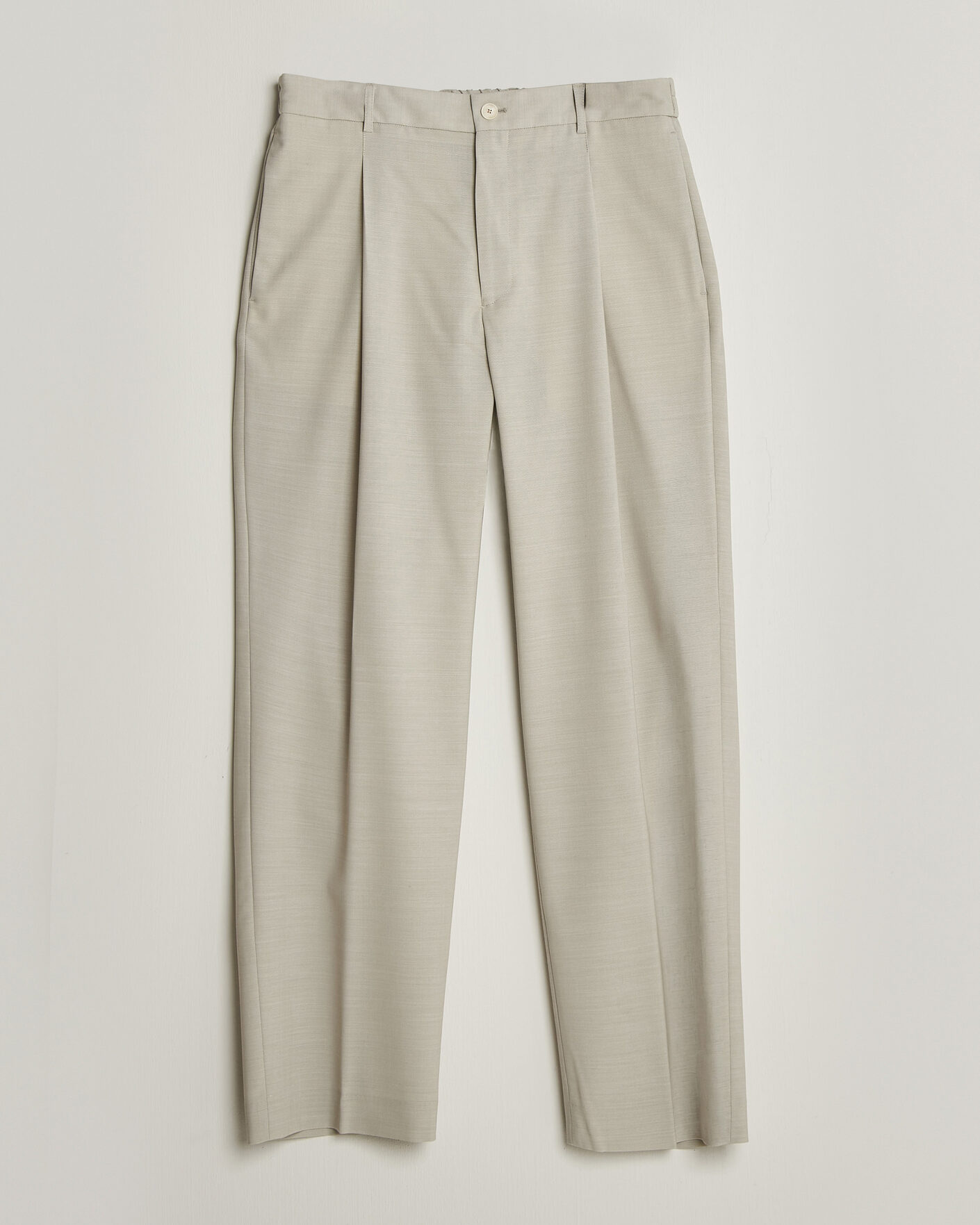 Uomini | Pantaloni | BOSS BLACK | Pat Pleated Wool Trousers Light Beige