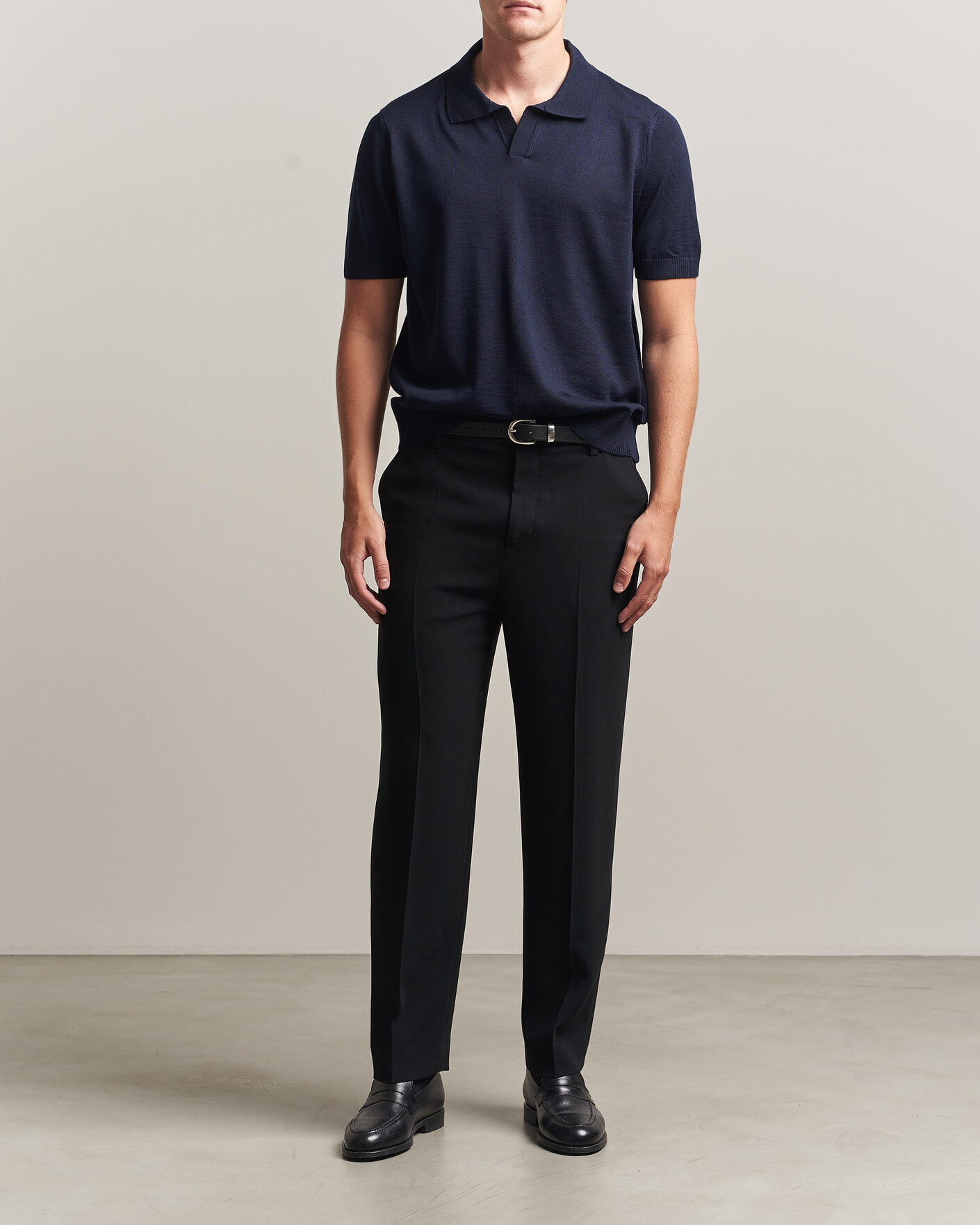 Uomini | Polo | BOSS BLACK | Lantoni Knitted Polo Dark Blue