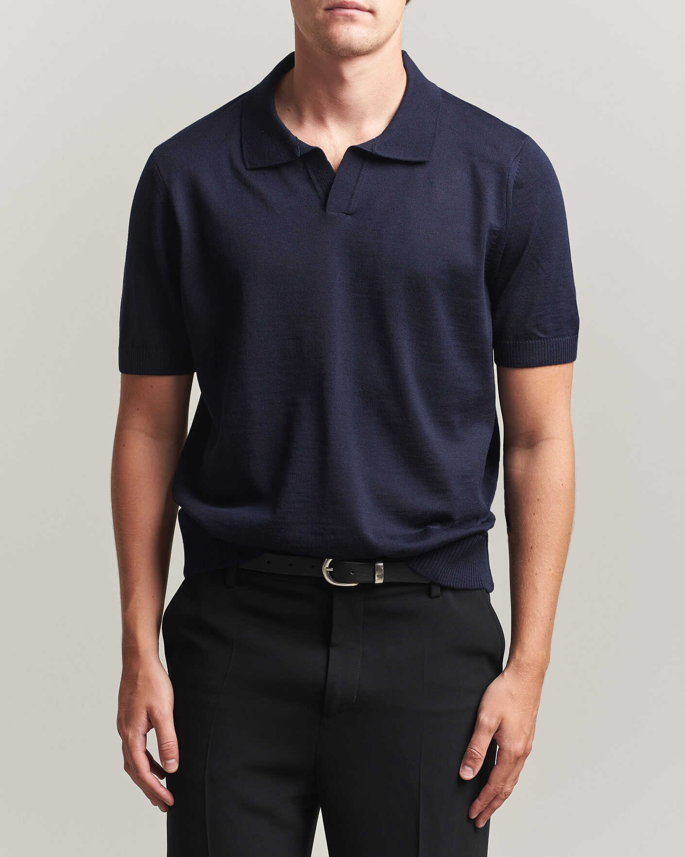 Uomini | Polo | BOSS BLACK | Lantoni Knitted Polo Dark Blue