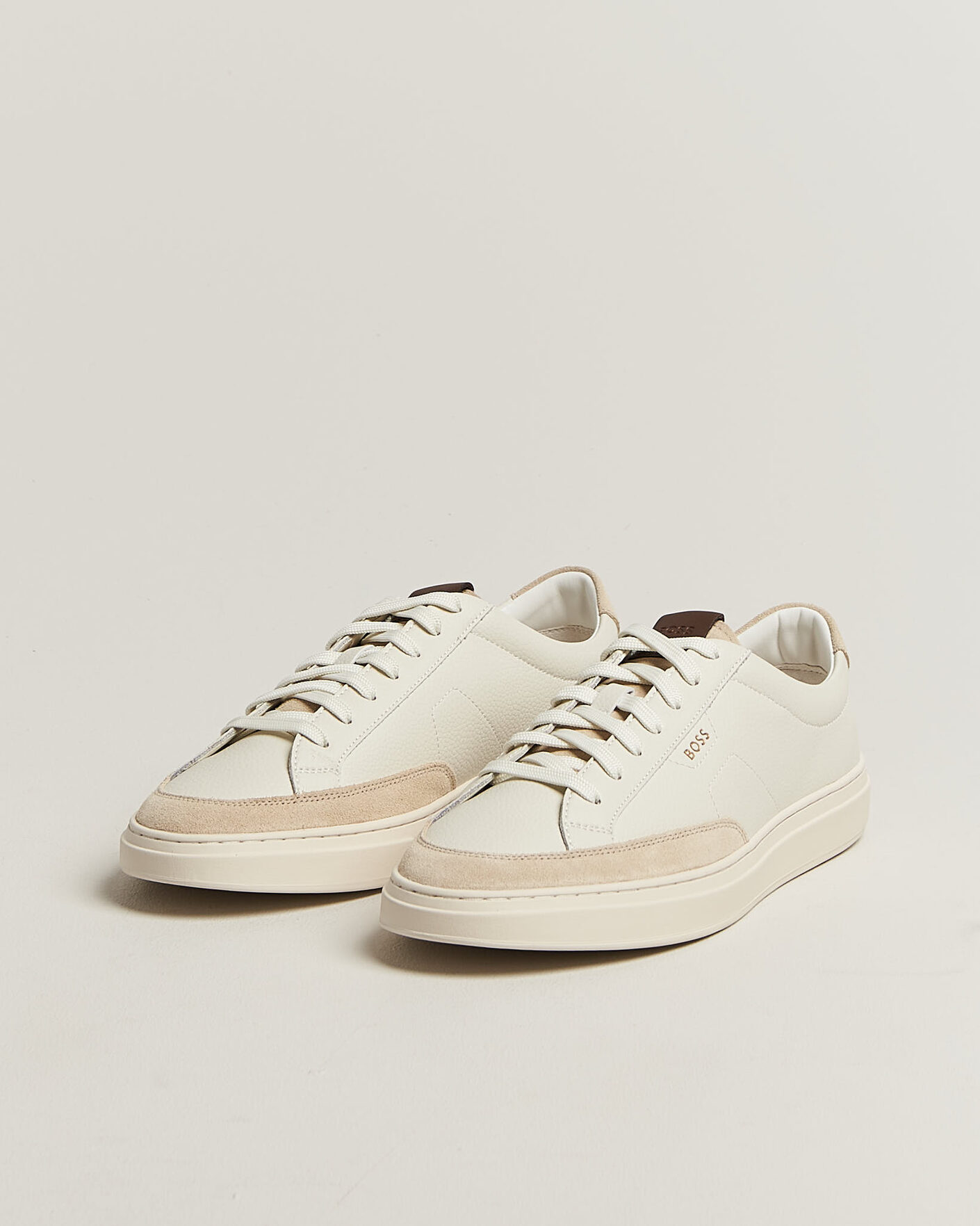 Uomini | Sneakers | BOSS BLACK | Kieran Leather/Suede Sneaker Open White