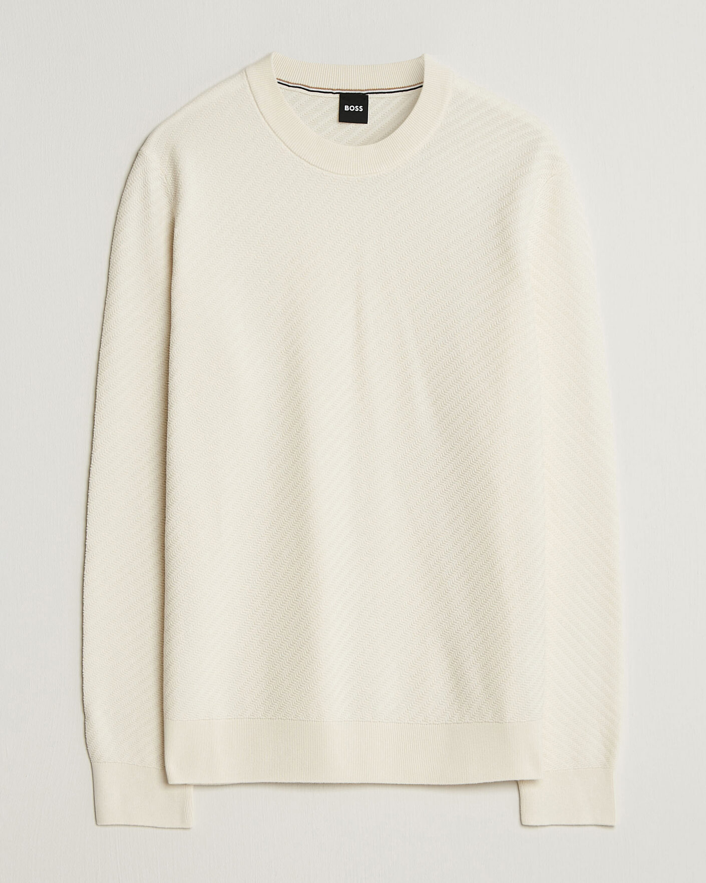 Uomini | Maglieria | BOSS BLACK | Lofranco Structured Knitted Sweater Open White