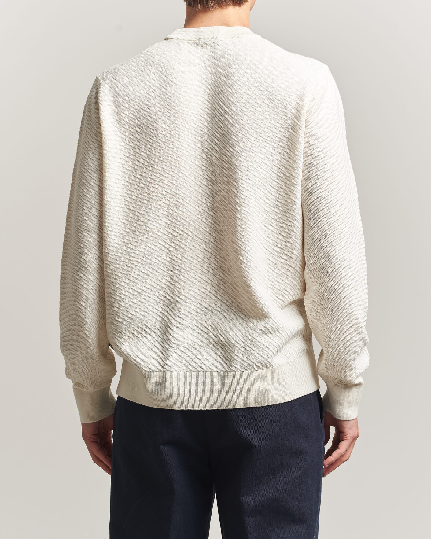 Uomini | Maglieria | BOSS BLACK | Lofranco Structured Knitted Sweater Open White