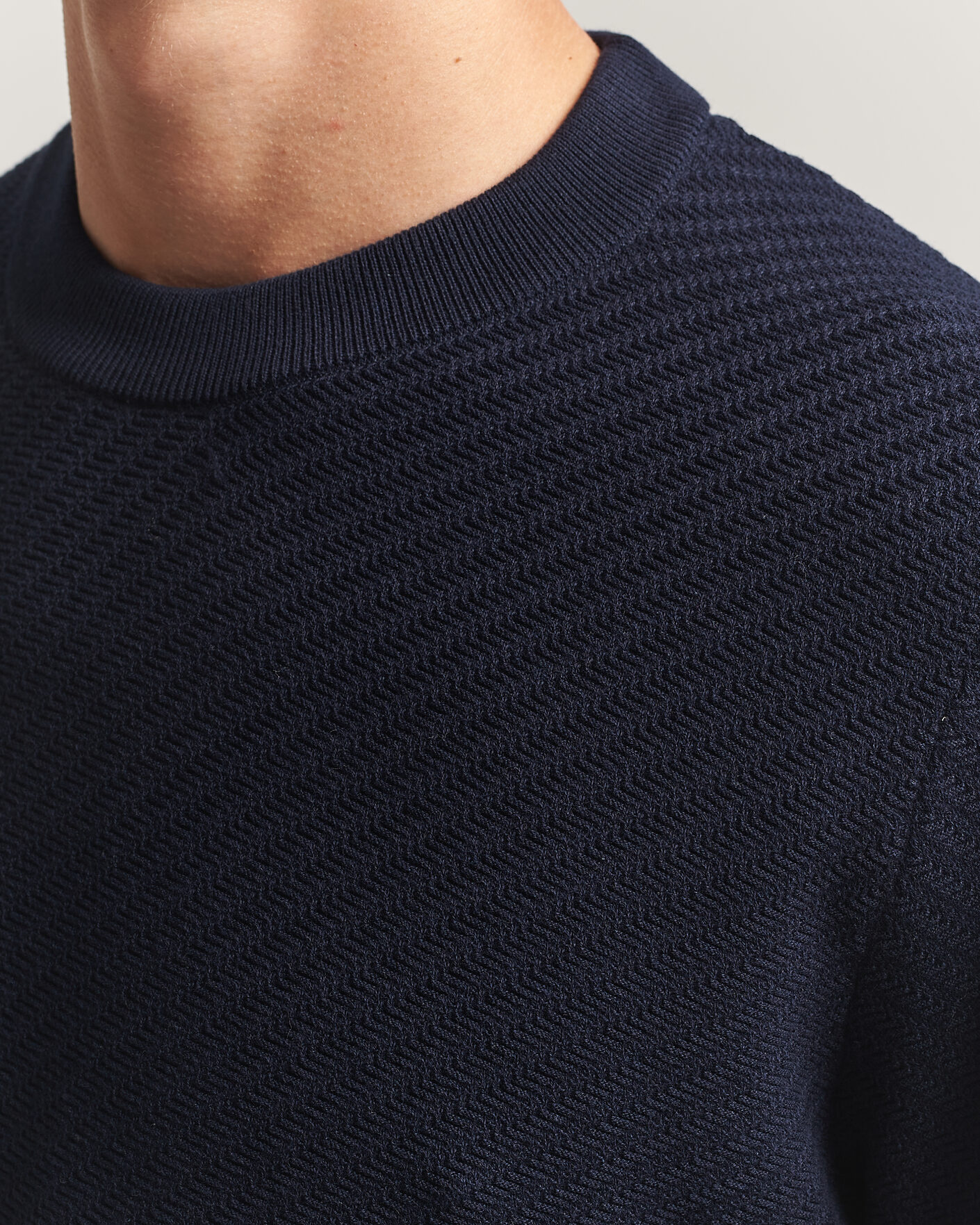 Uomini | Maglieria | BOSS BLACK | Lofranco Structured Knitted Sweater Dark Blue