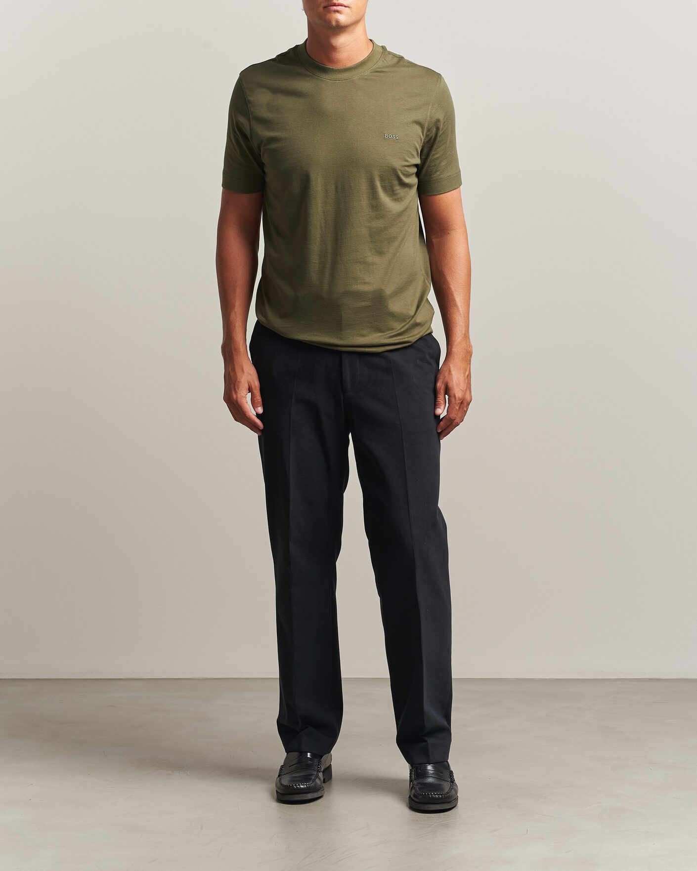 Uomini | T-shirt | BOSS BLACK | Thompson Crew Neck T-Shirt Open Green