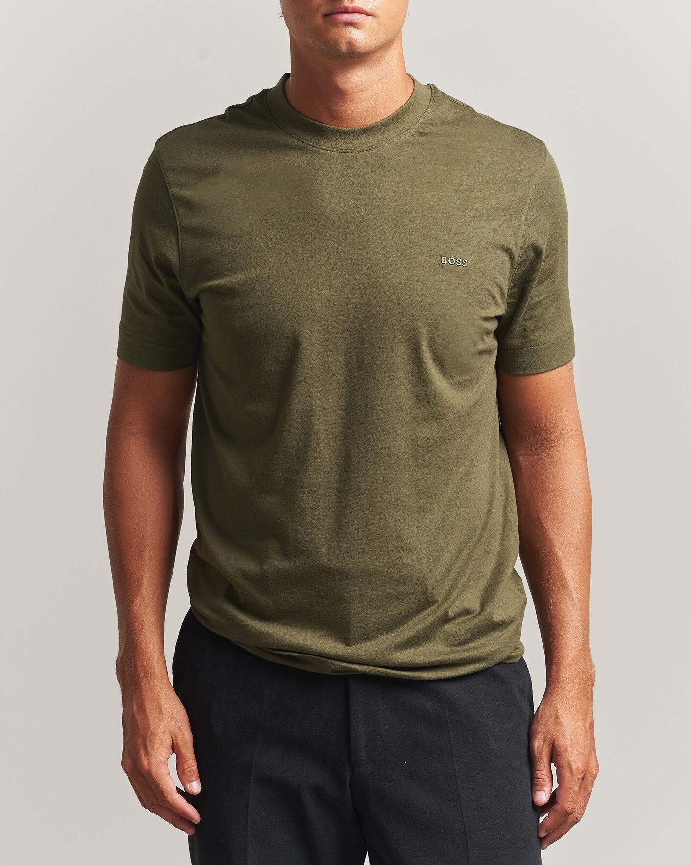 Uomini | T-shirt | BOSS BLACK | Thompson Crew Neck T-Shirt Open Green