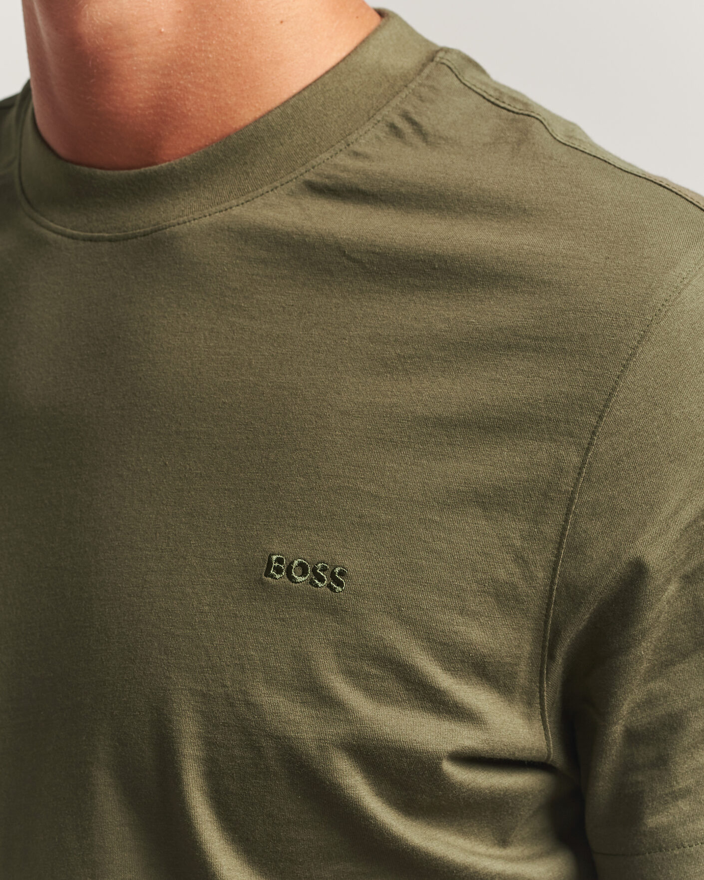 Uomini | T-shirt | BOSS BLACK | Thompson Crew Neck T-Shirt Open Green