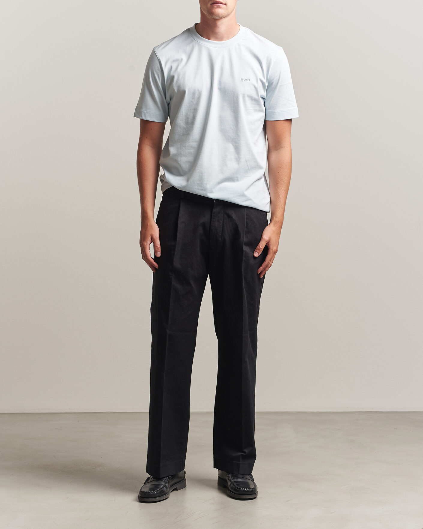 Uomini | T-shirt | BOSS BLACK | Thompson Crew Neck T-Shirt Open Blue