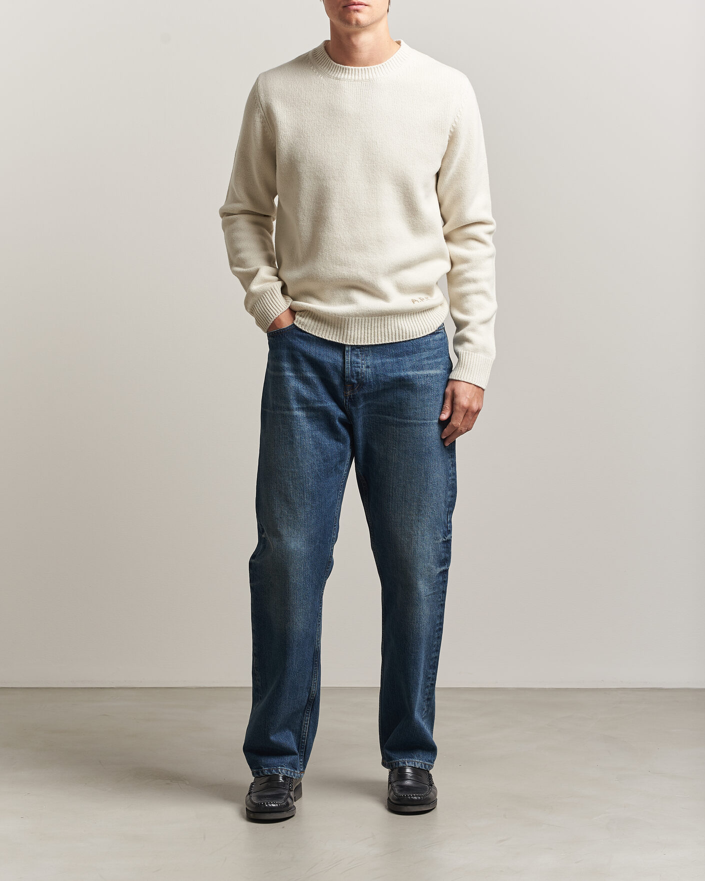 Uomini | Maglieria | A.P.C. | Edmond Wool Knitted Sweater Ecru