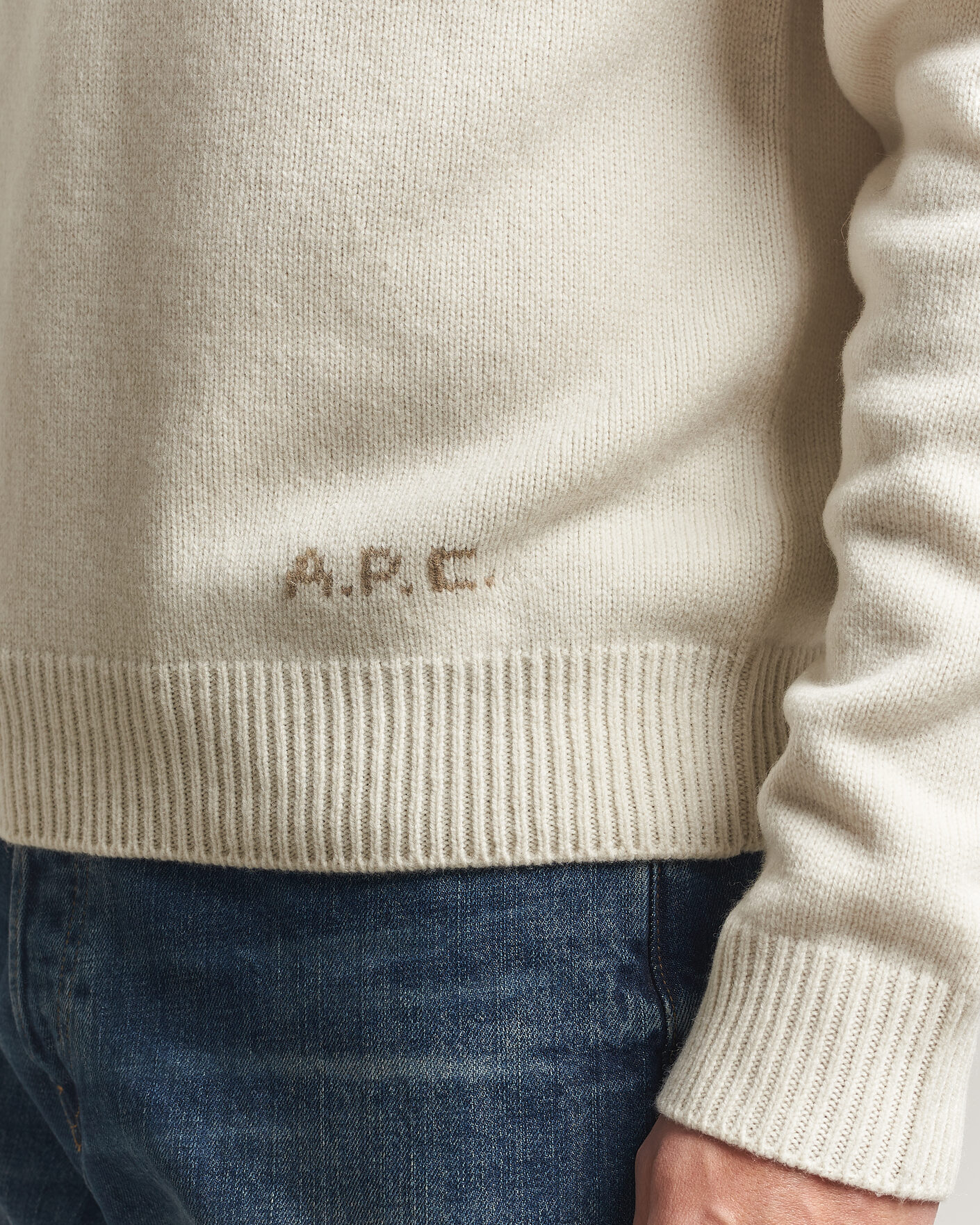 Uomini | Maglieria | A.P.C. | Edmond Wool Knitted Sweater Ecru
