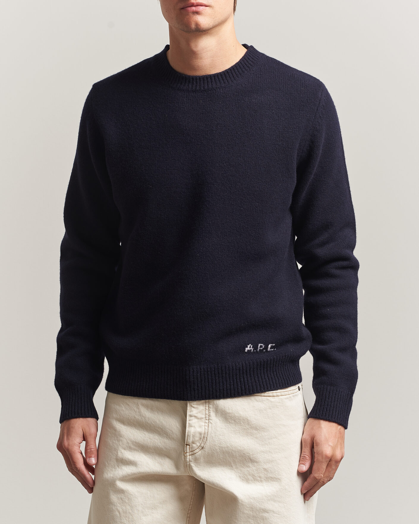 Uomini | Maglieria | A.P.C. | Edmond Wool Knitted Sweater Dark Navy