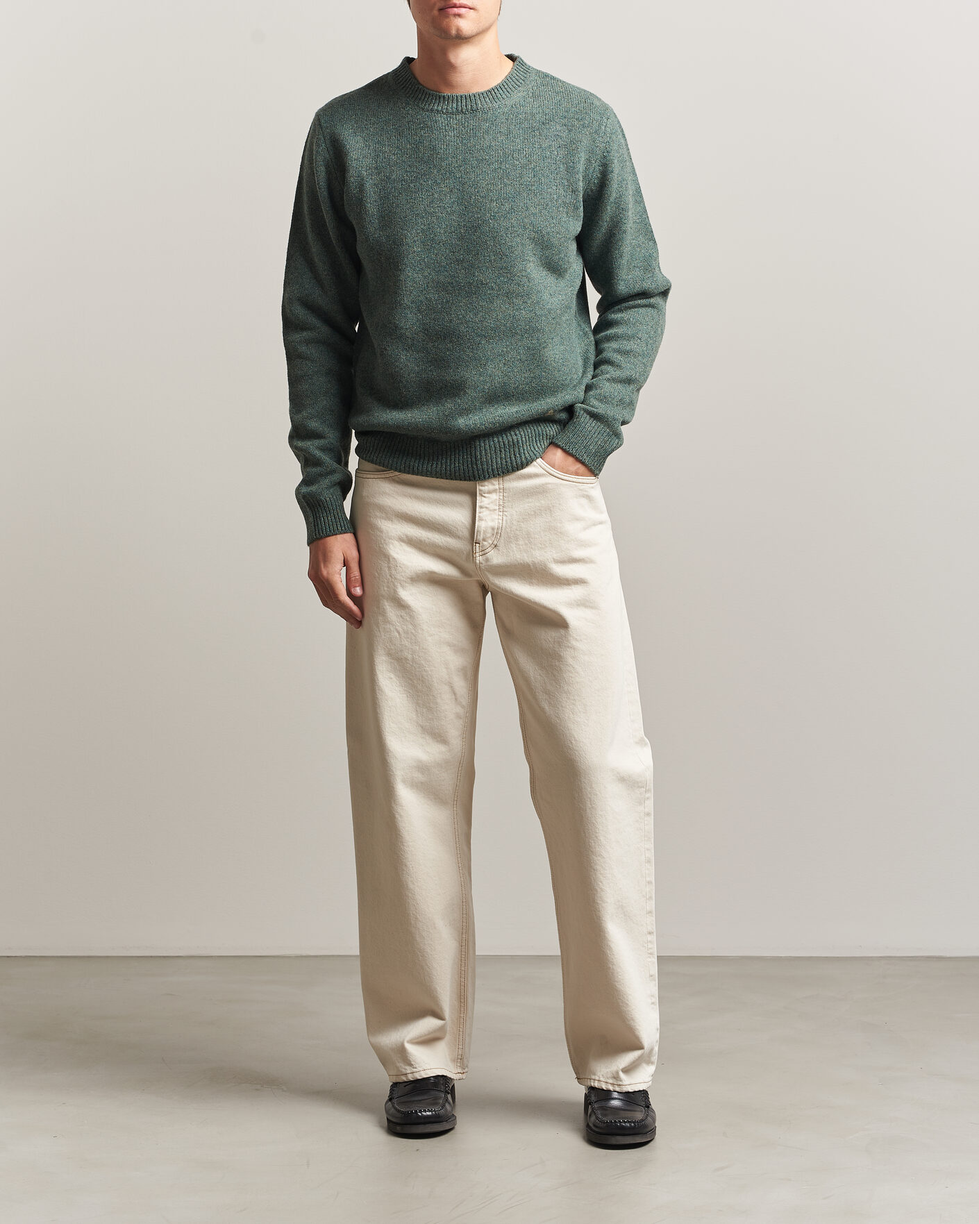 Uomini | Maglieria | A.P.C. | Edmond Wool Knitted Sweater Green Melange