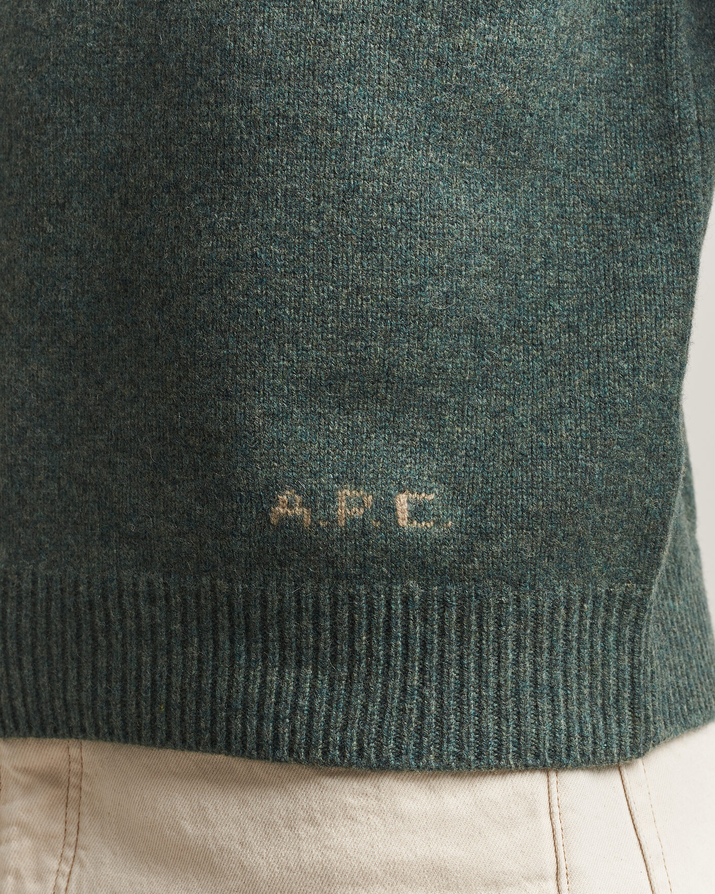 Uomini | Maglieria | A.P.C. | Edmond Wool Knitted Sweater Green Melange