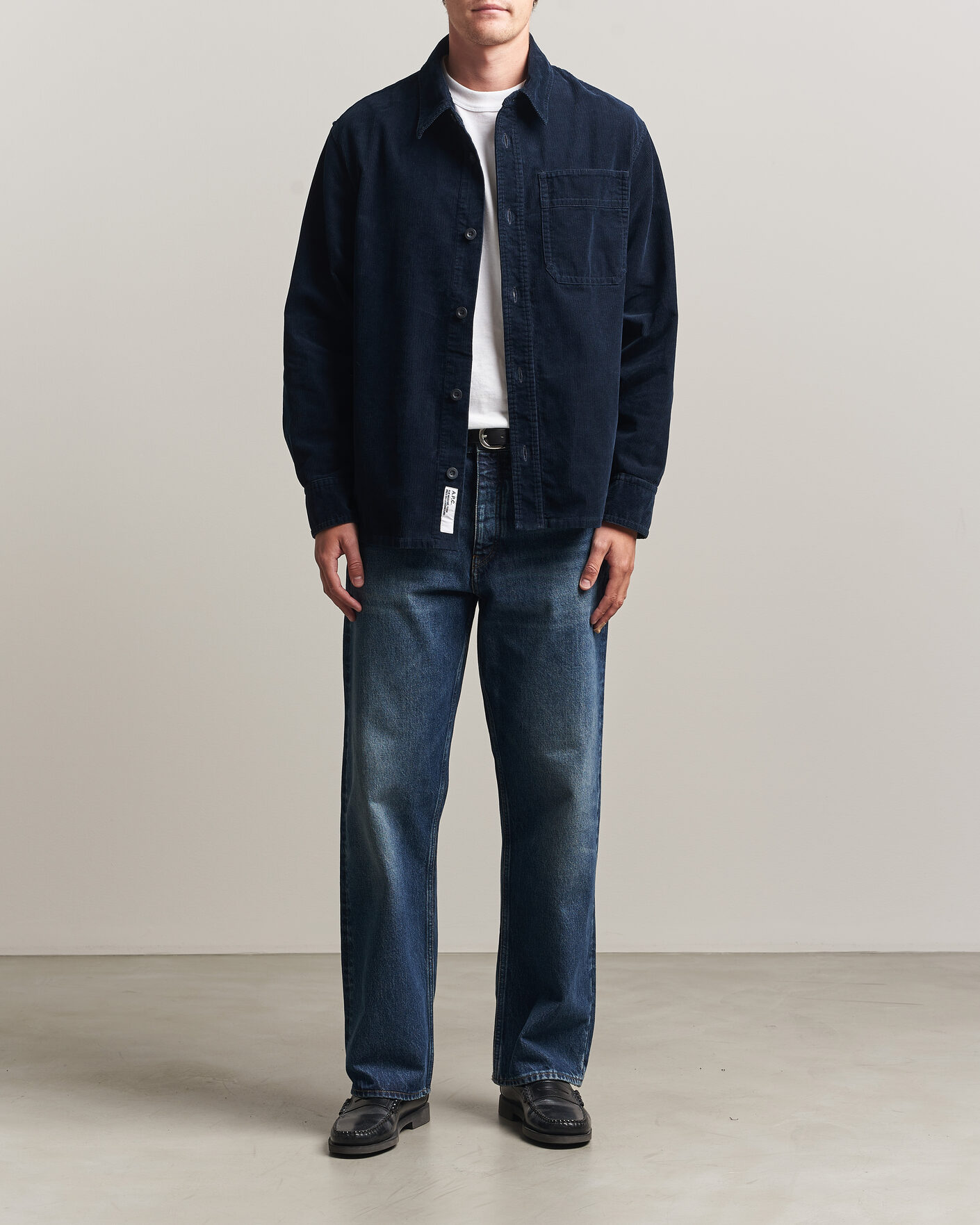 Uomini | Camicie | A.P.C. | Basile Corduroy Overshirt Dark Navy