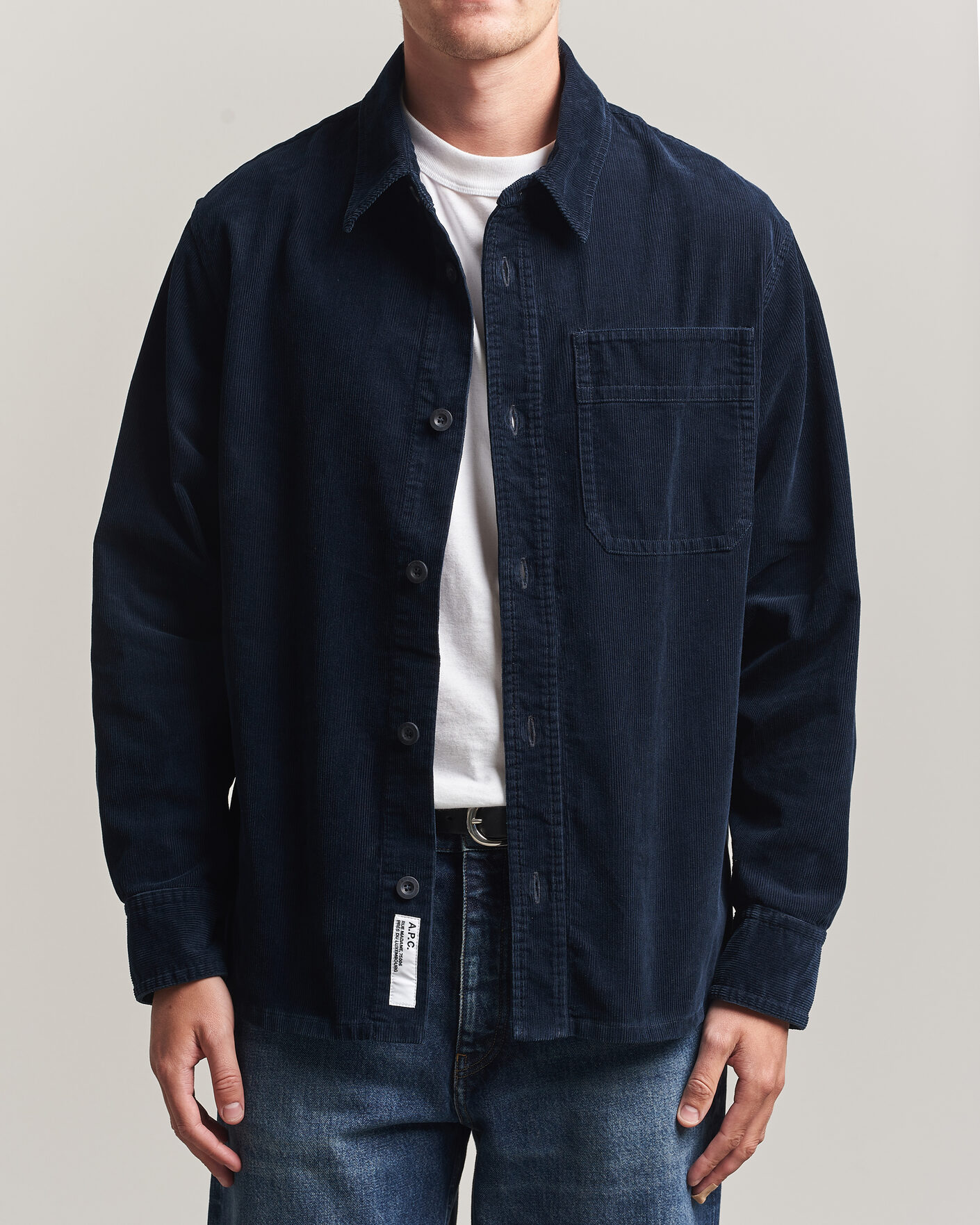 Uomini | Camicie | A.P.C. | Basile Corduroy Overshirt Dark Navy