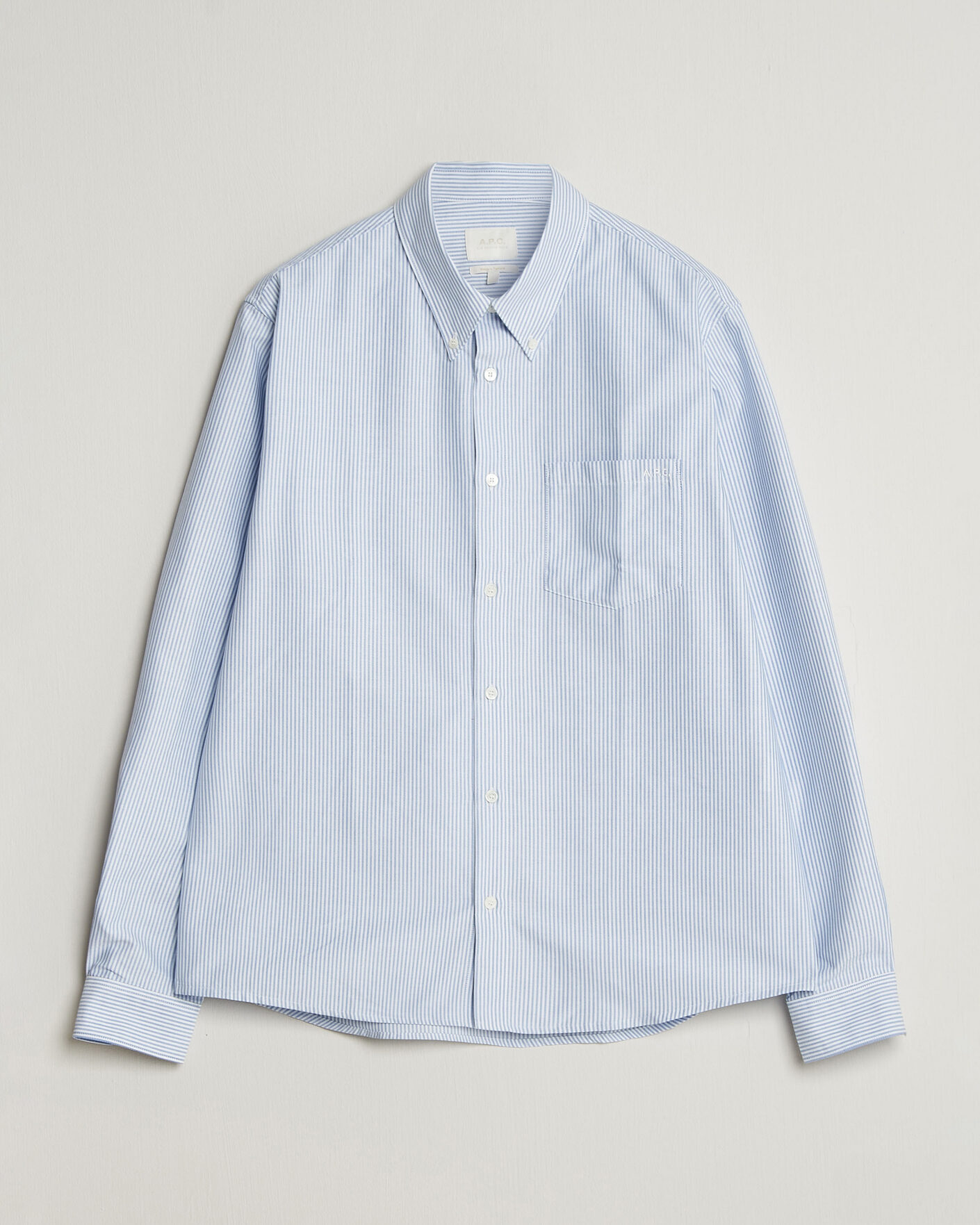 Uomini | Camicie | A.P.C. | Greg Striped Oxford Shirt Blue/White