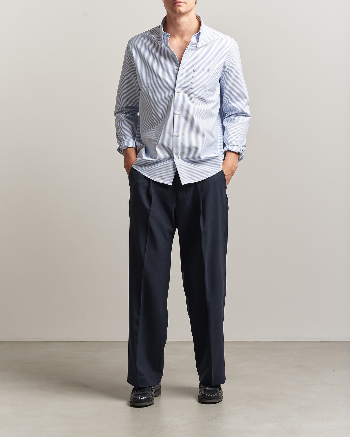 Uomini | Camicie | A.P.C. | Greg Striped Oxford Shirt Blue/White