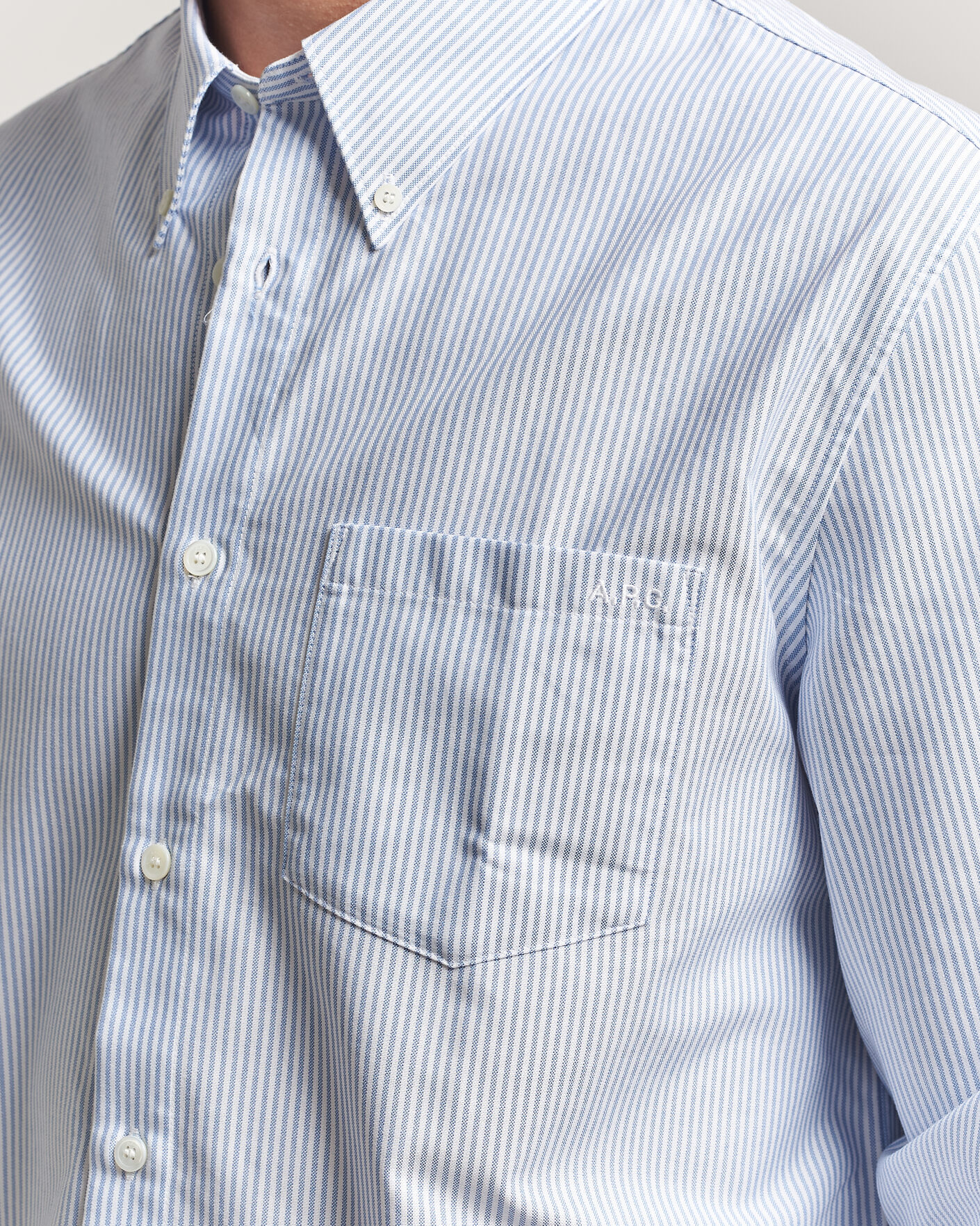Uomini | Camicie | A.P.C. | Greg Striped Oxford Shirt Blue/White