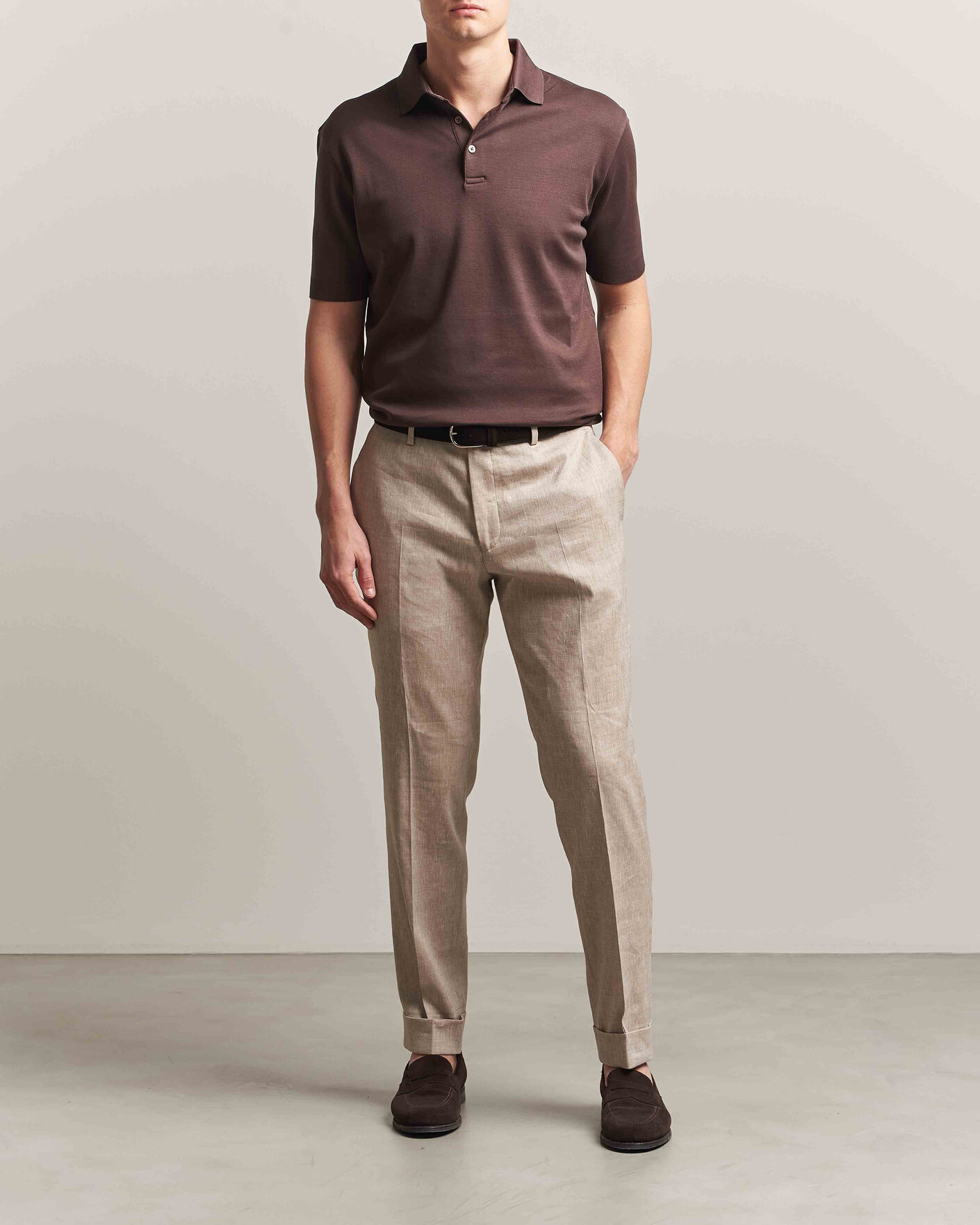Uomini | Polo | Herno | Micro Piquet Polo Brown