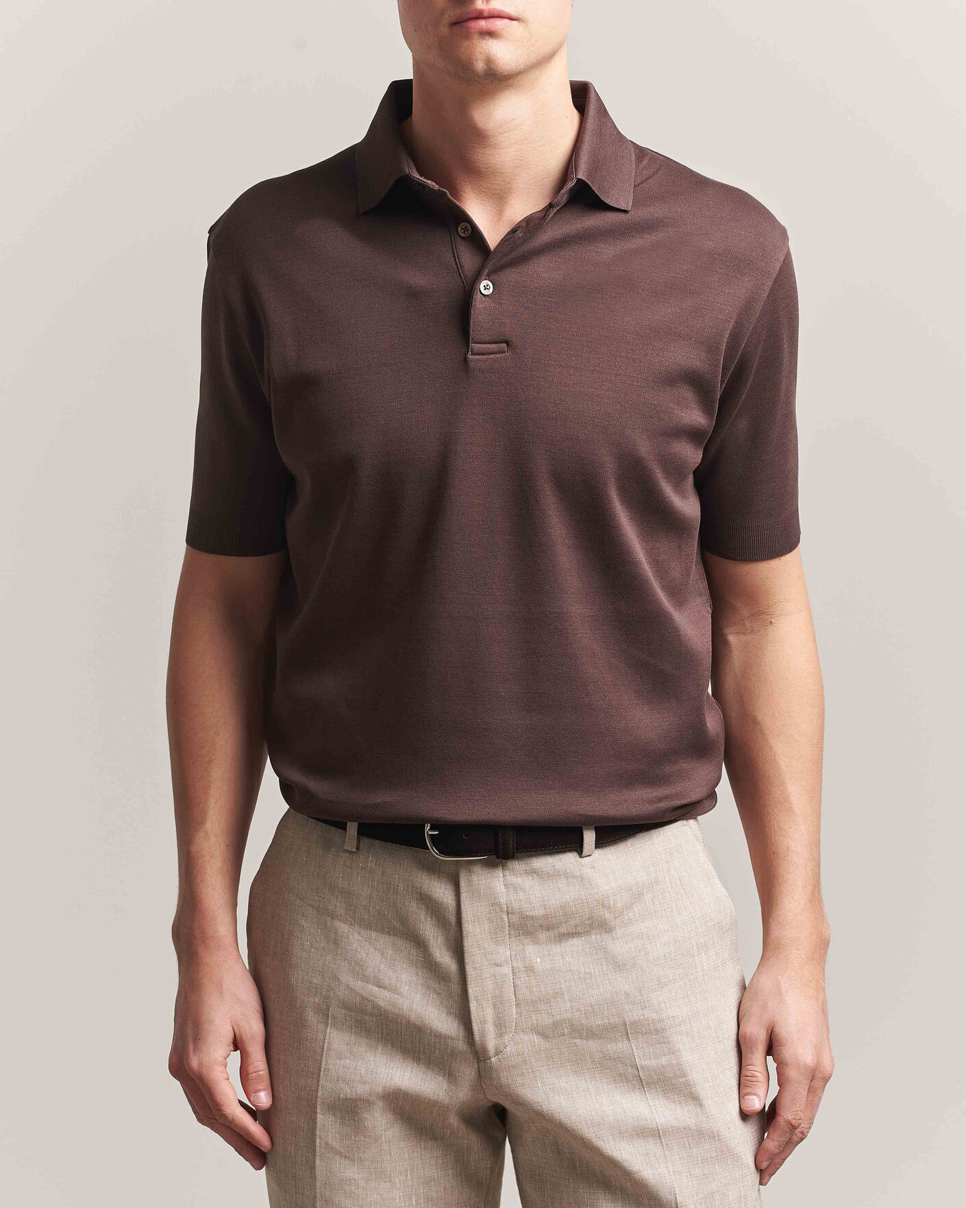 Uomini | Polo | Herno | Micro Piquet Polo Brown