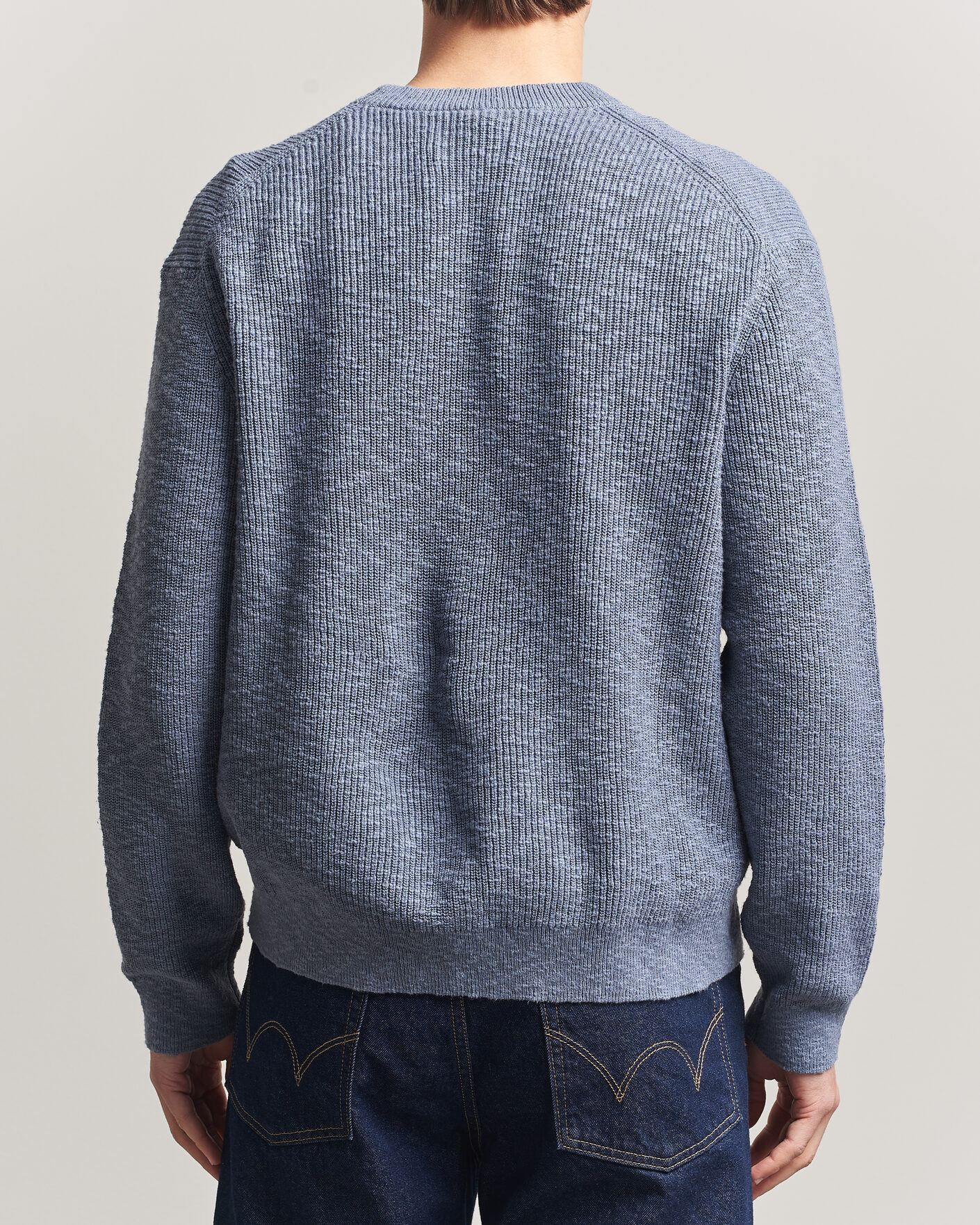 Uomini | Maglieria | NN07 | Russell Cotton Knitted Sweater Stone Blue