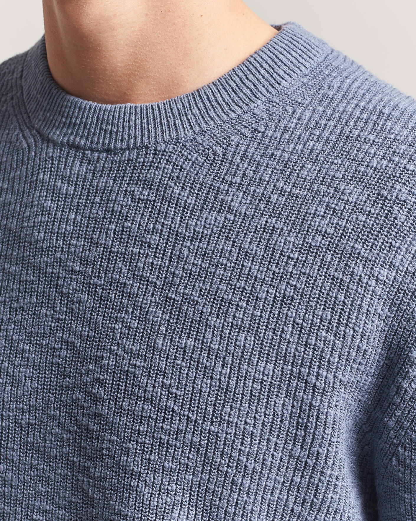 Uomini | Maglieria | NN07 | Russell Cotton Knitted Sweater Stone Blue
