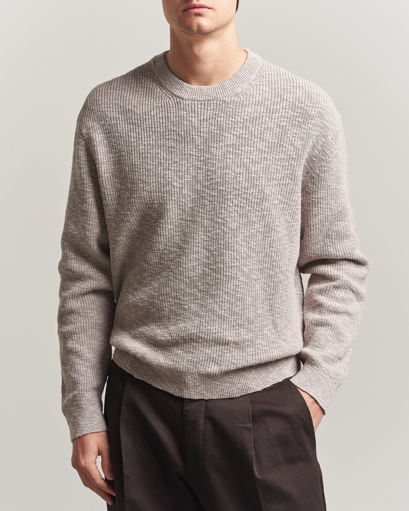 Uomini | Maglieria | NN07 | Russell Cotton Knitted Sweater Moon Dust