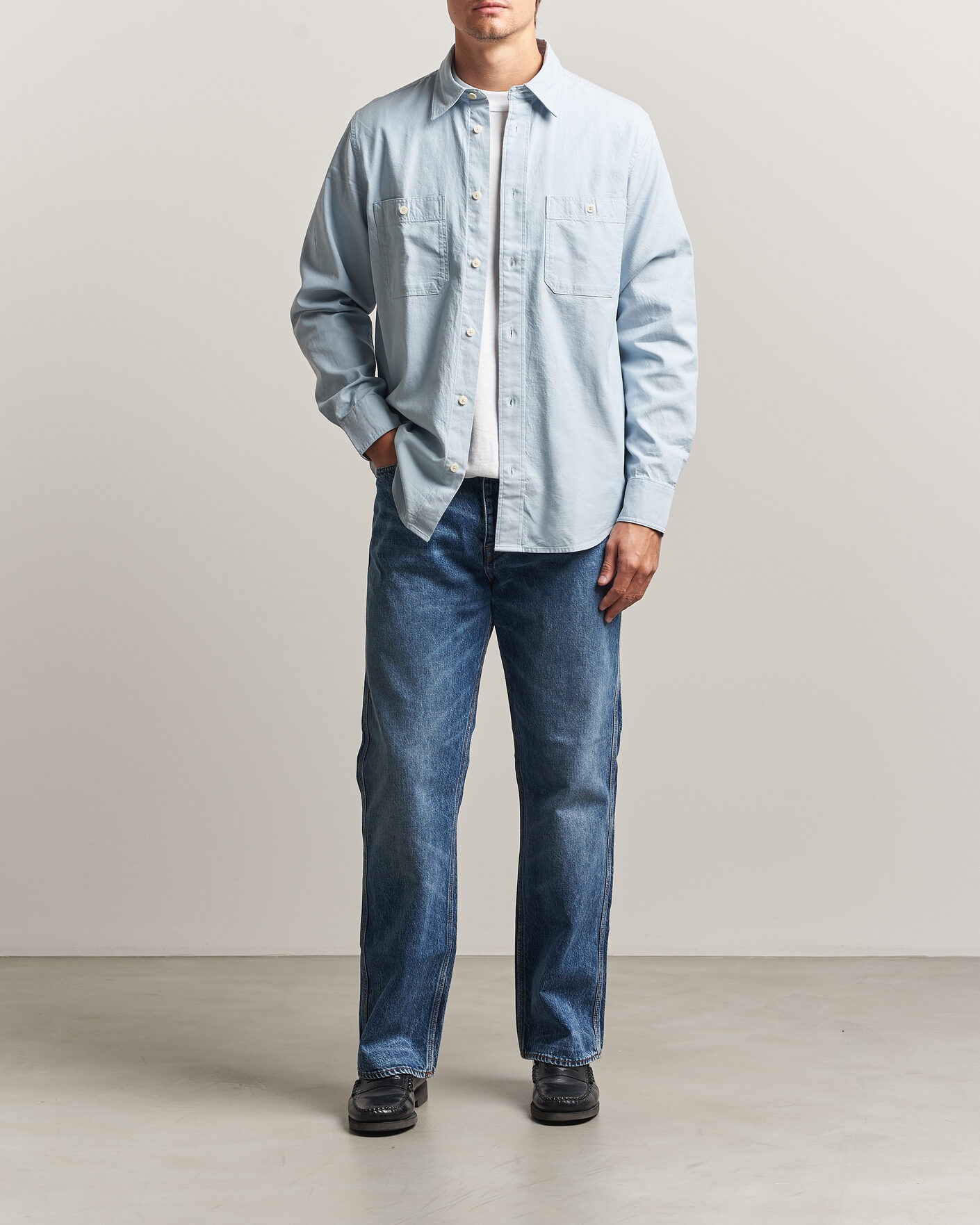 Uomini | Camicie | NN07 | Colby Twill Overshirt Sky Mist