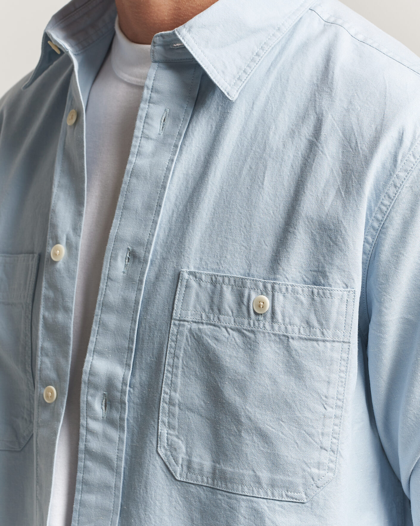 Uomini | Camicie | NN07 | Colby Twill Overshirt Sky Mist