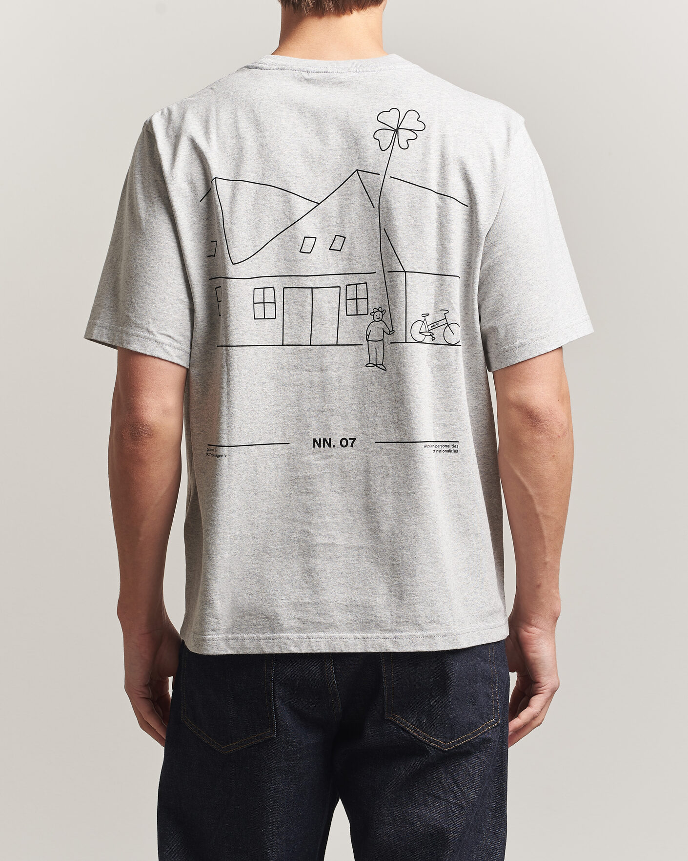 Uomini | T-shirt | NN07 | Jett Printed HQ T-Shirt Grey Melange