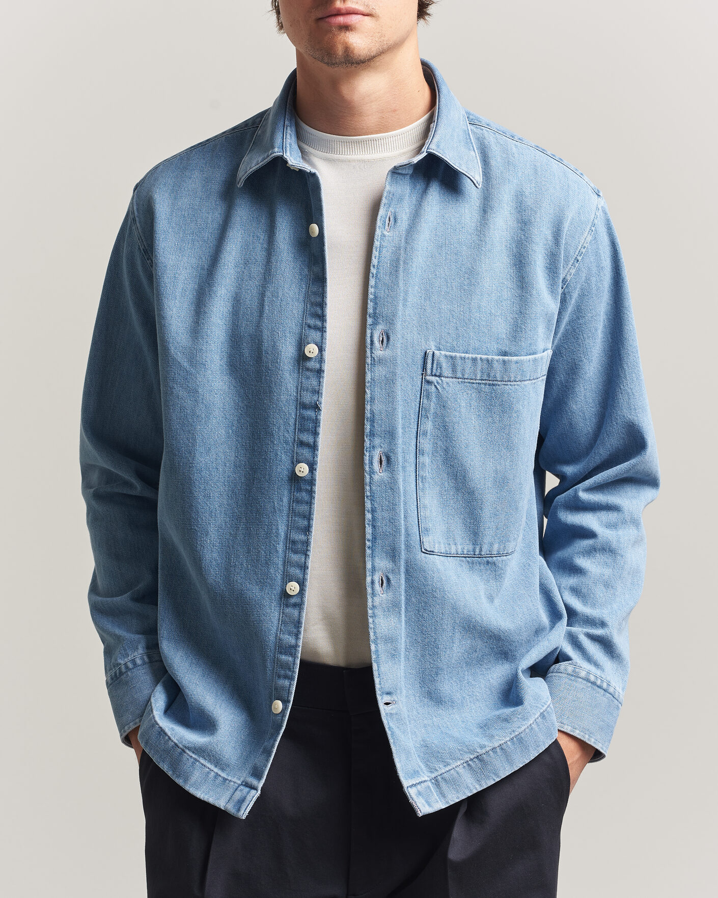 Uomini | Camicie | NN07 | Freddy Denim Overshirt Light Blue