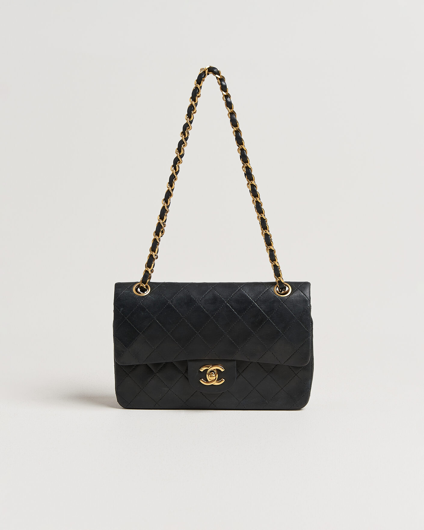 Uomini | Chanel Pre-Owned Classic Small Double Flap Bag Black | Chanel Pre-Owned | Classic Small Double Flap Bag Black