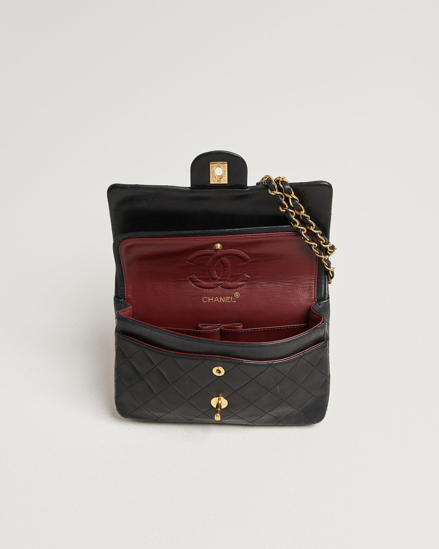 Uomini | Chanel Pre-Owned Classic Small Double Flap Bag Black | Chanel Pre-Owned | Classic Small Double Flap Bag Black
