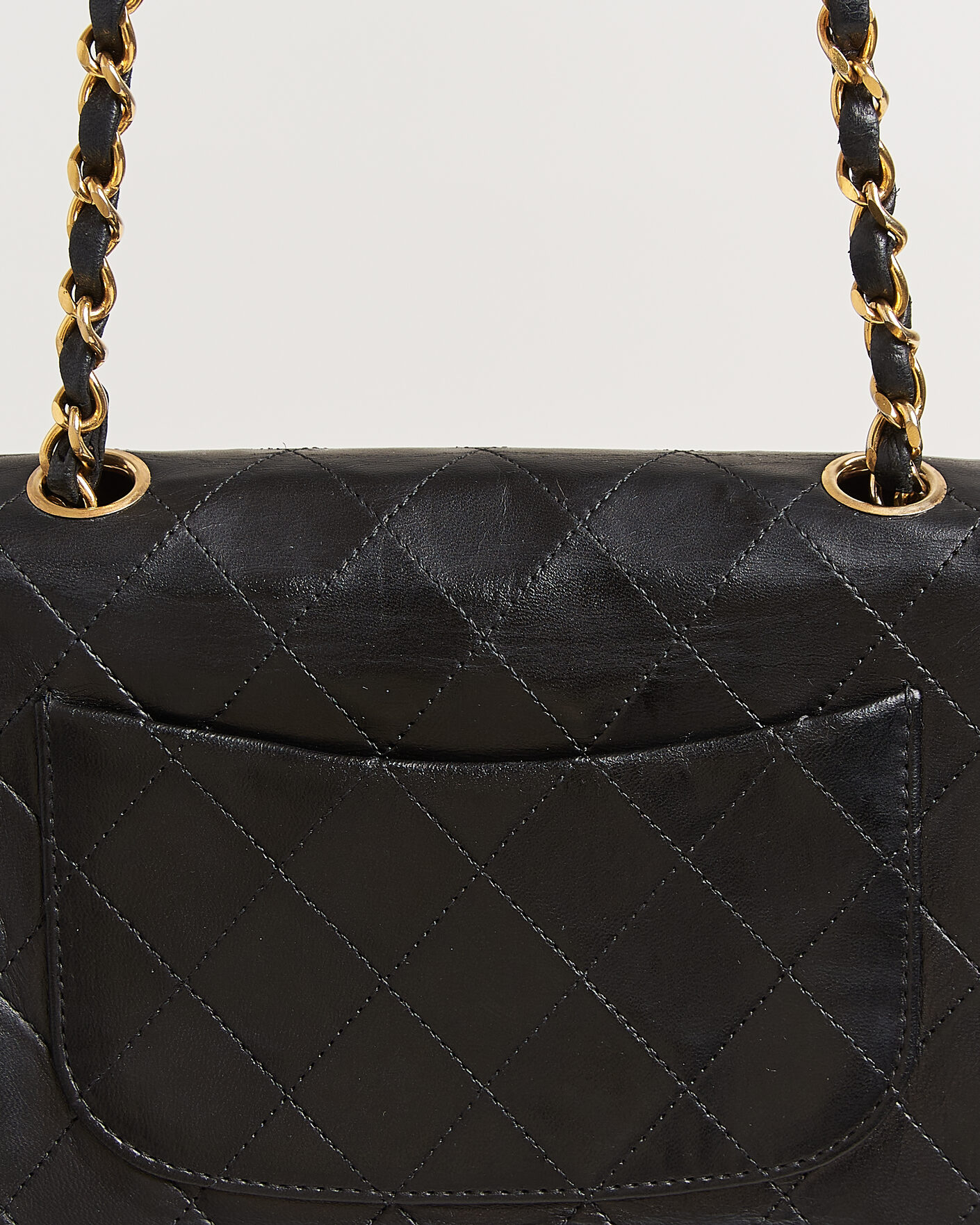 Uomini | Chanel Pre-Owned Classic Mini Single Flap Square Bag Black | Chanel Pre-Owned | Classic Mini Single Flap Square Bag Black
