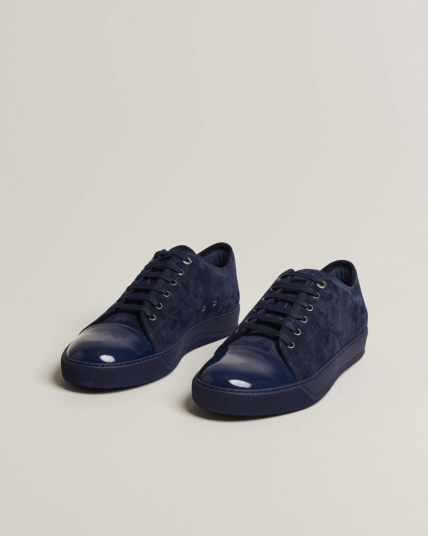 Uomini | Sneakers | Lanvin | DBB1 Patent Cap Toe Sneakers Navy/Navy