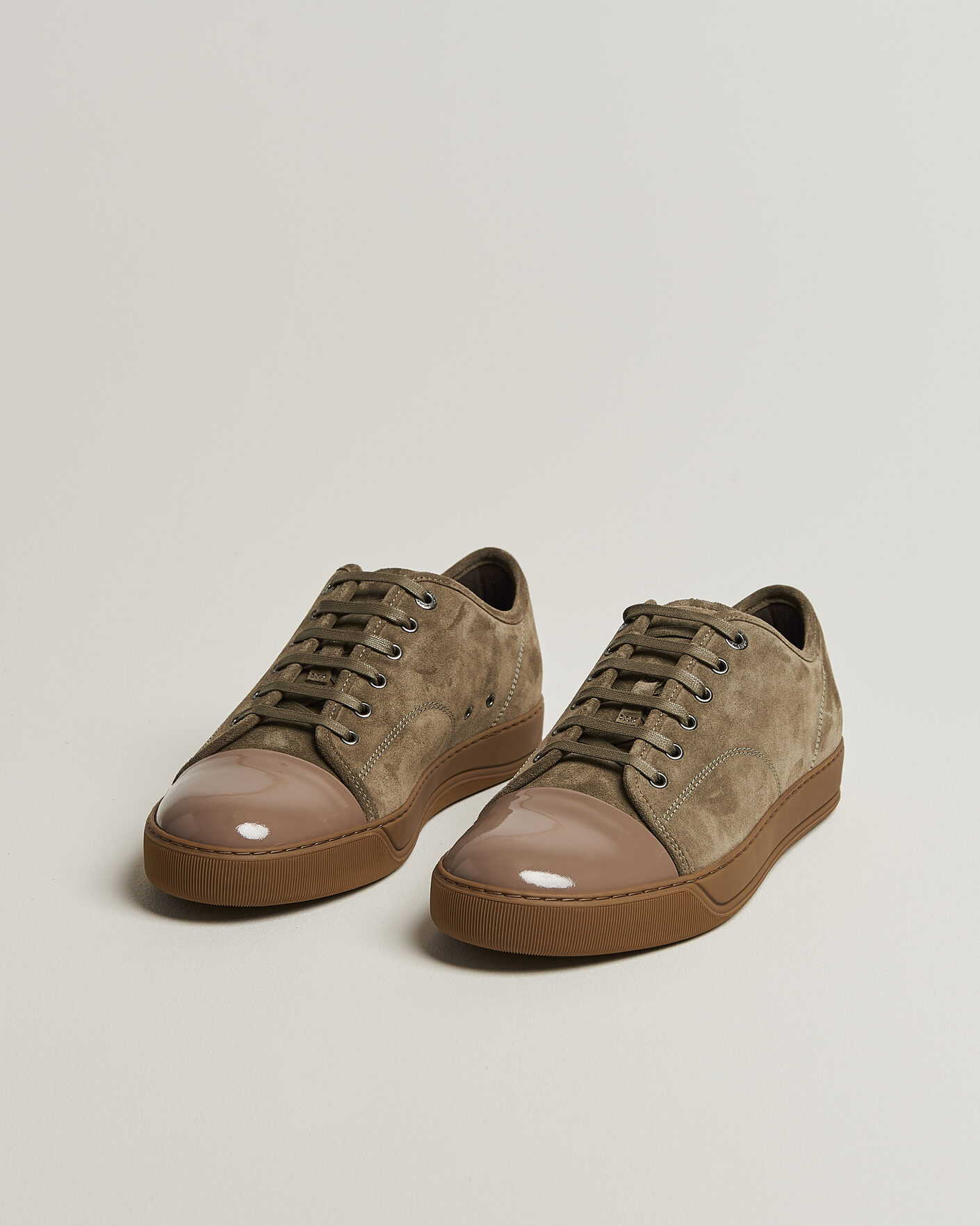 Uomini | Sneakers | Lanvin | DBB1 Patent Cap Toe Sneakers Khaki