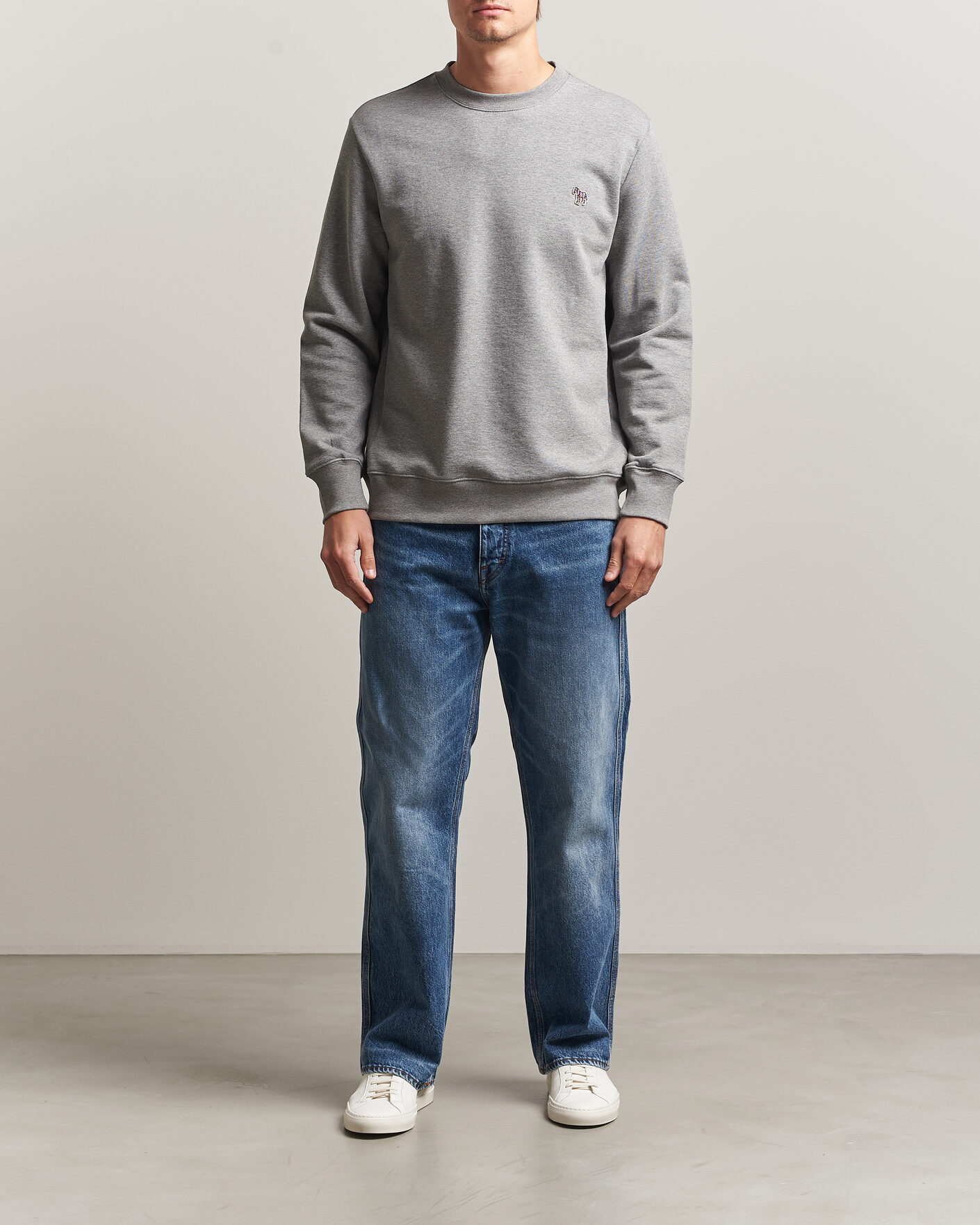 Uomini | Maglieria | PS Paul Smith | Zebra Organic Cotton Sweatshirt Grey Melange