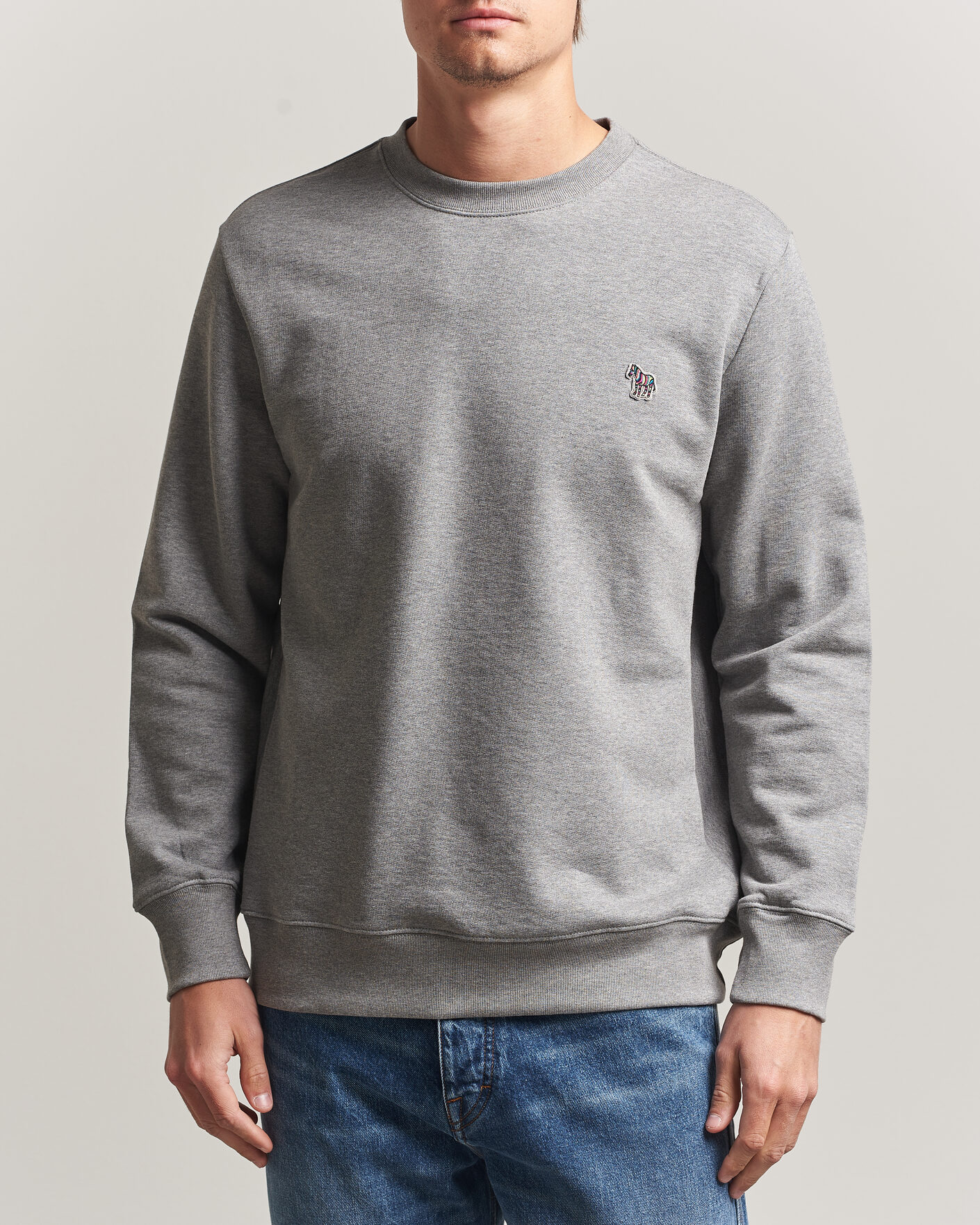 Uomini | Maglieria | PS Paul Smith | Zebra Organic Cotton Sweatshirt Grey Melange