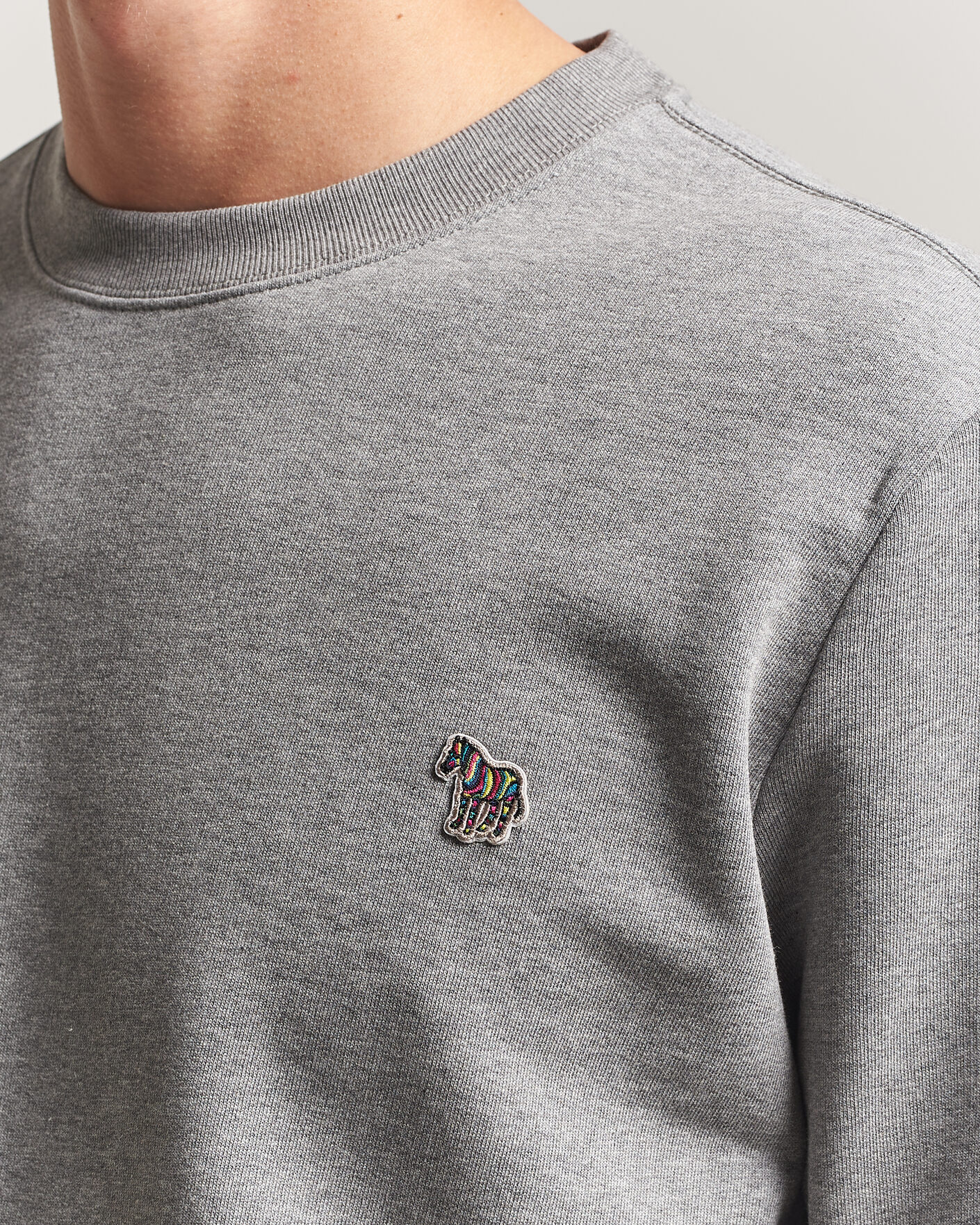 Uomini | Maglieria | PS Paul Smith | Zebra Organic Cotton Sweatshirt Grey Melange