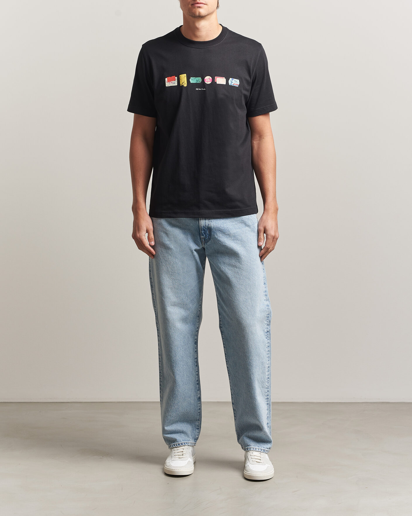 Uomini | T-shirt | PS Paul Smith | In A Row Crew Neck T-Shirt Black