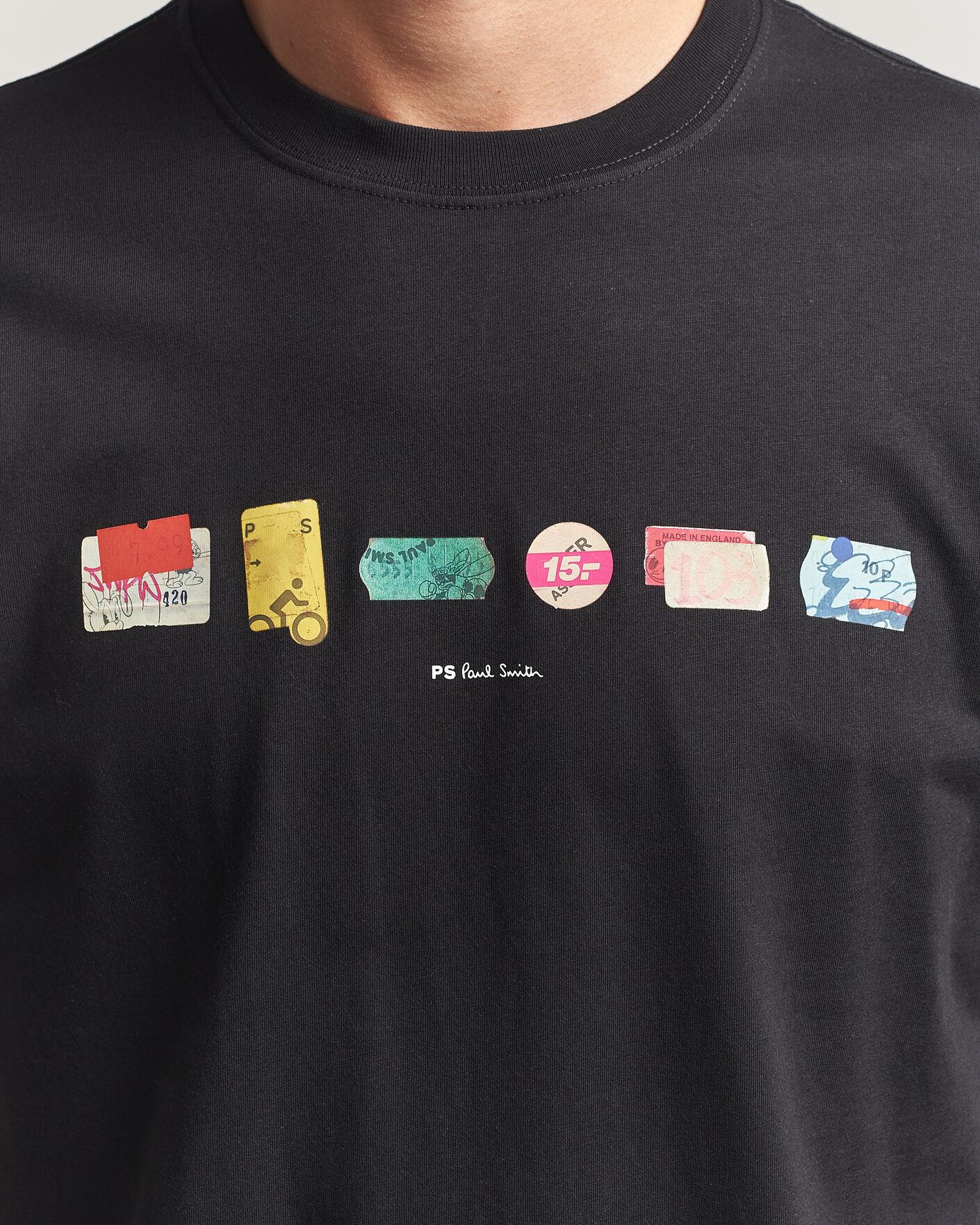 Uomini | T-shirt | PS Paul Smith | In A Row Crew Neck T-Shirt Black