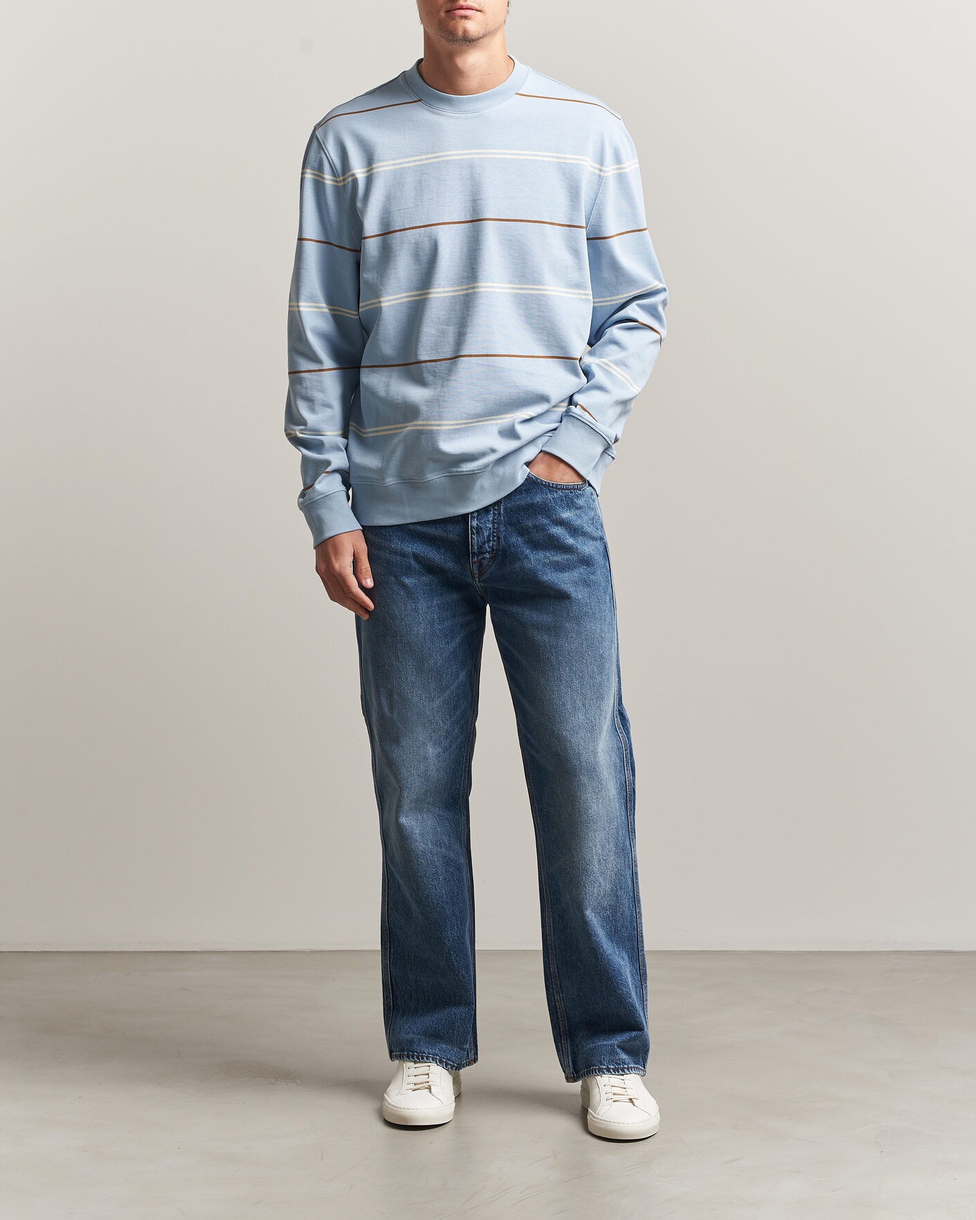 Uomini | Maglieria | PS Paul Smith | Cotton Striped Sweater Light Blue