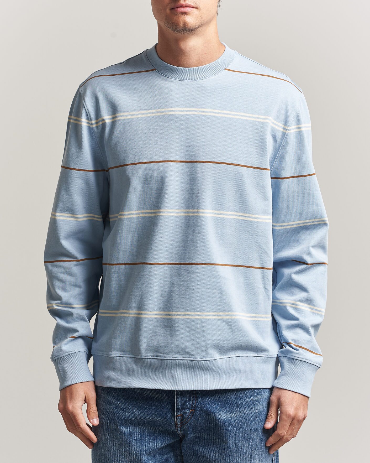 Uomini | Maglieria | PS Paul Smith | Cotton Striped Sweater Light Blue