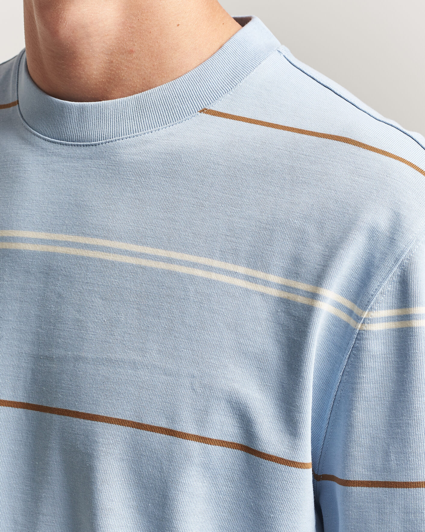 Uomini | Maglieria | PS Paul Smith | Cotton Striped Sweater Light Blue