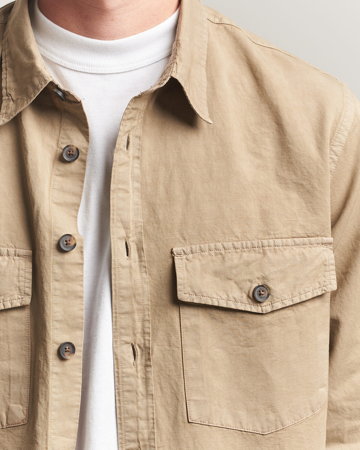 Uomini | Camicie | PS Paul Smith | Casual Fit Cotton Overshirt Beige
