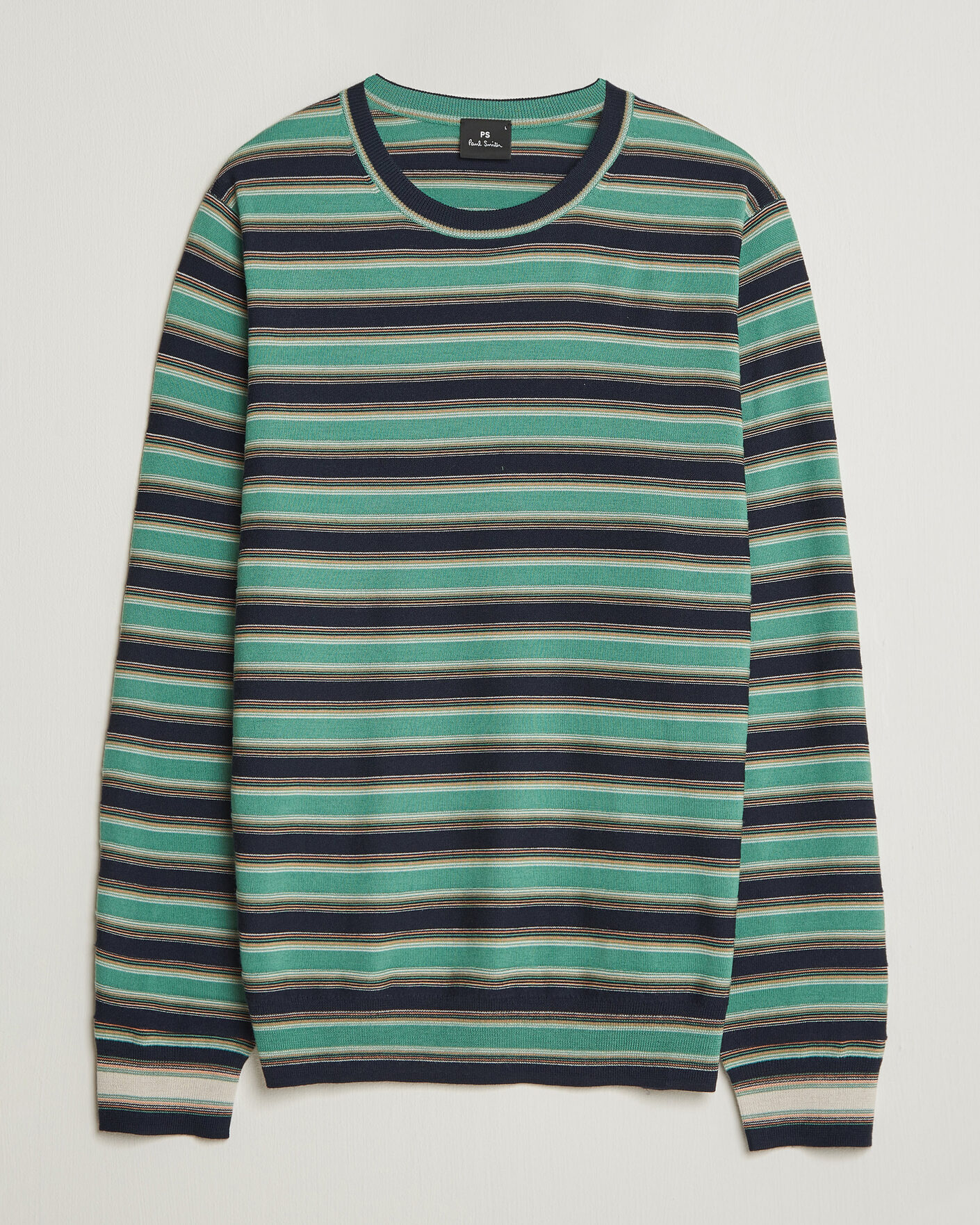 Uomini | Maglieria | PS Paul Smith | Merino Wool Knitted Striped Sweater Green