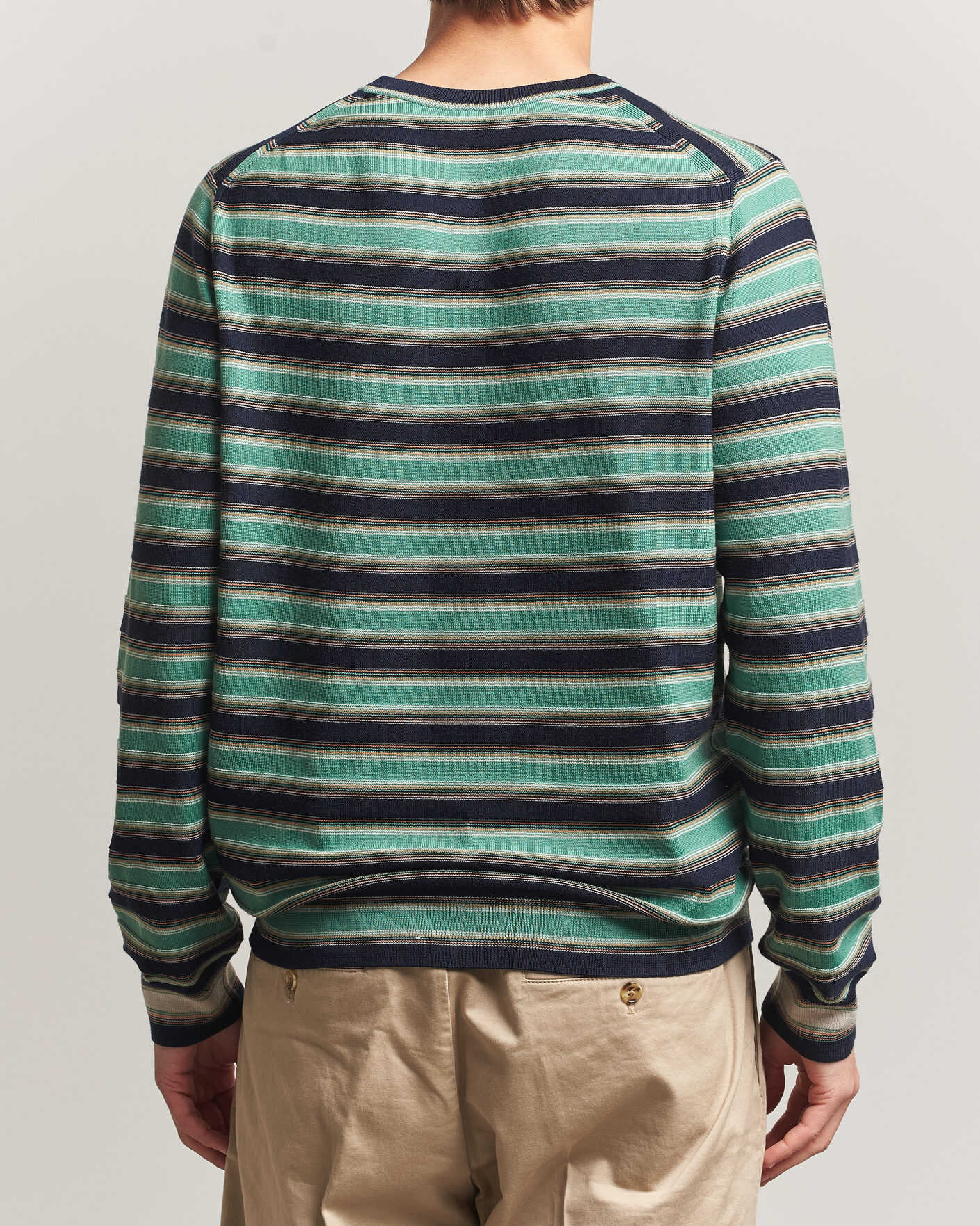 Uomini | Maglieria | PS Paul Smith | Merino Wool Knitted Striped Sweater Green